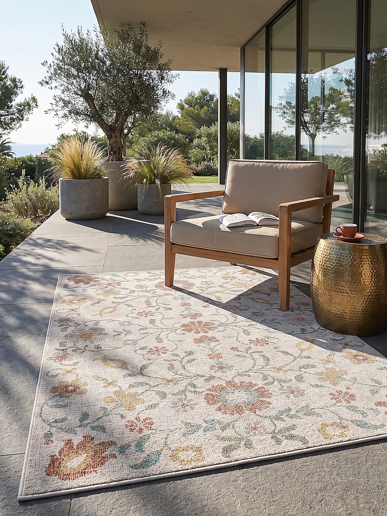 Outdoor-Teppich Wetterfest Creme 200x290 cm - LIMMAT Kadima Design