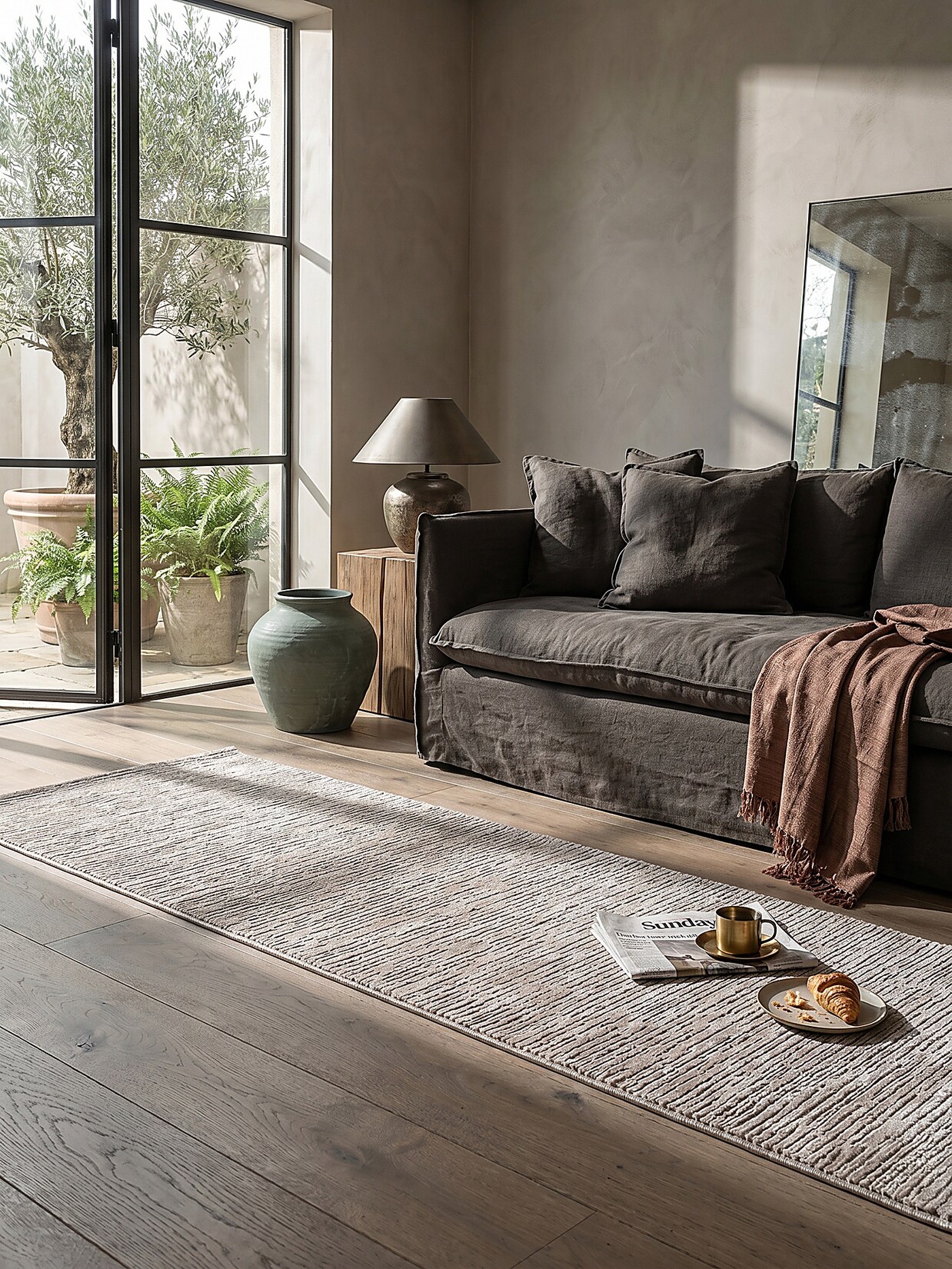 Läufer Pflegeleicht Beige 80x300 cm - KASOS Kadima Design