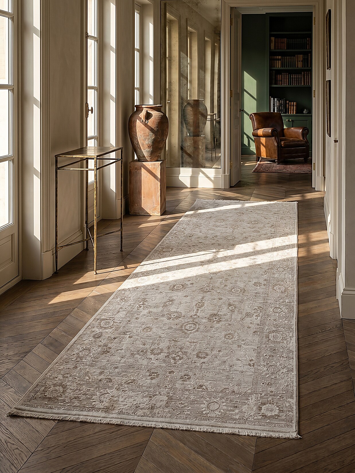 Läufer Pflegeleicht Beige 80x300 cm - SCRIVIA Kadima Design