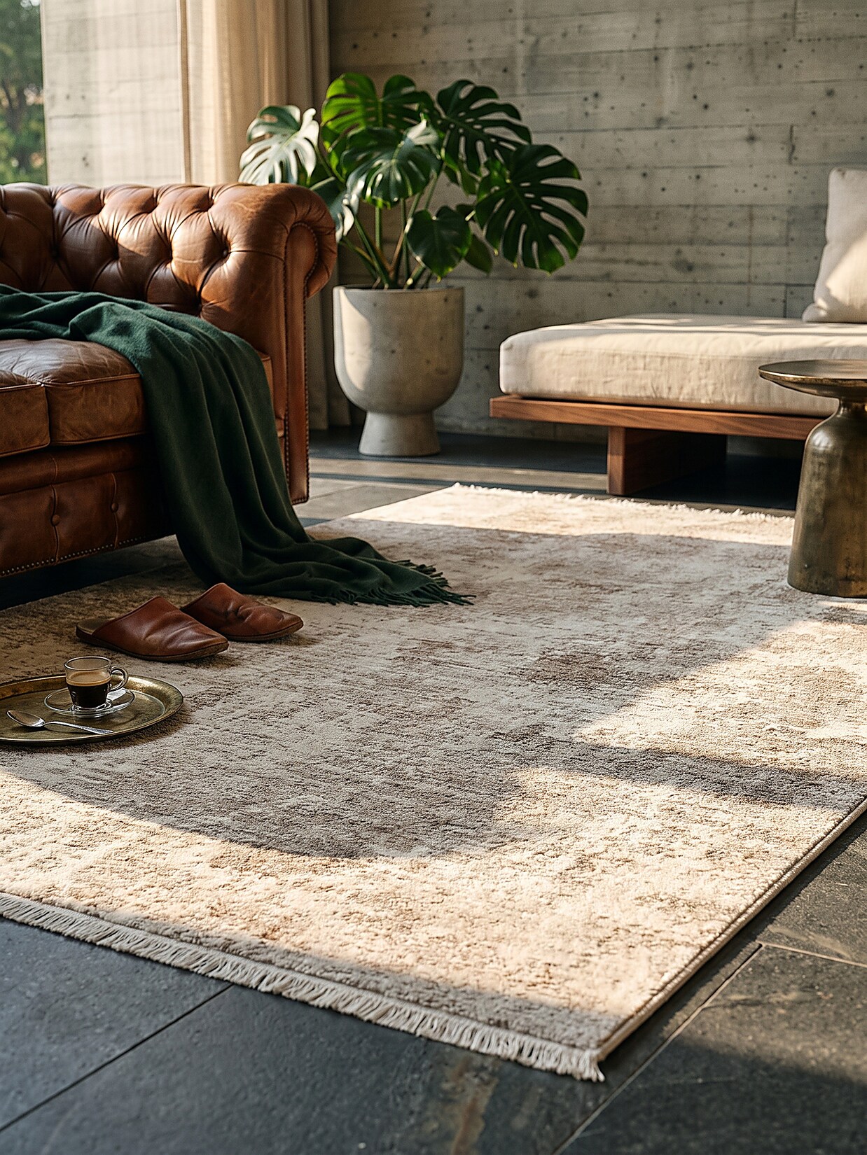 Teppich Pflegeleicht Beige 200x290 cm - SCRIVIA Kadima Design