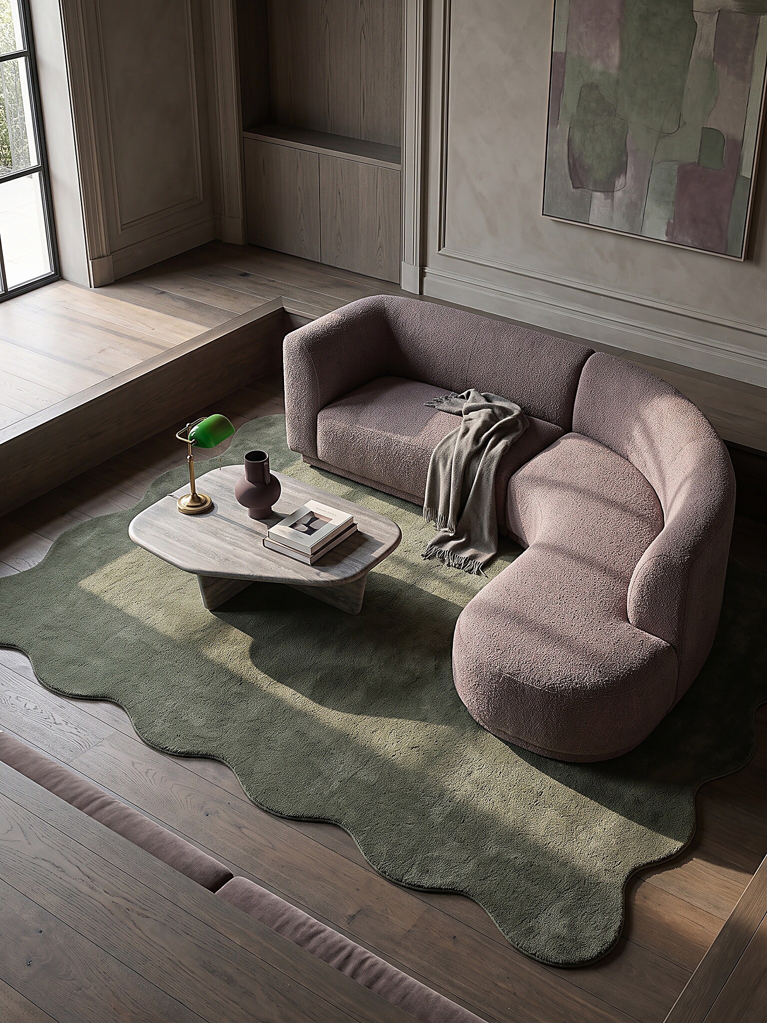 Teppich Antirutsch Waldgr&uuml;n 160x220 cm - TIRSO | Kadima Design 