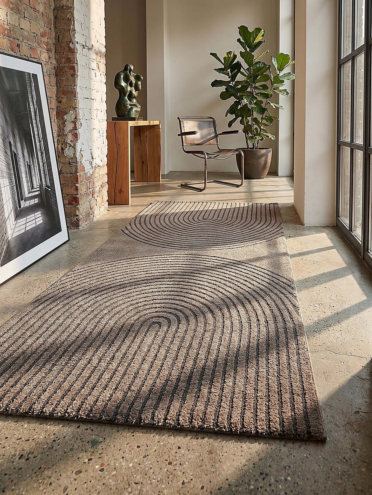 Läufer Pflegeleicht Braun 80x150 cm - MUOTA Kadima Design