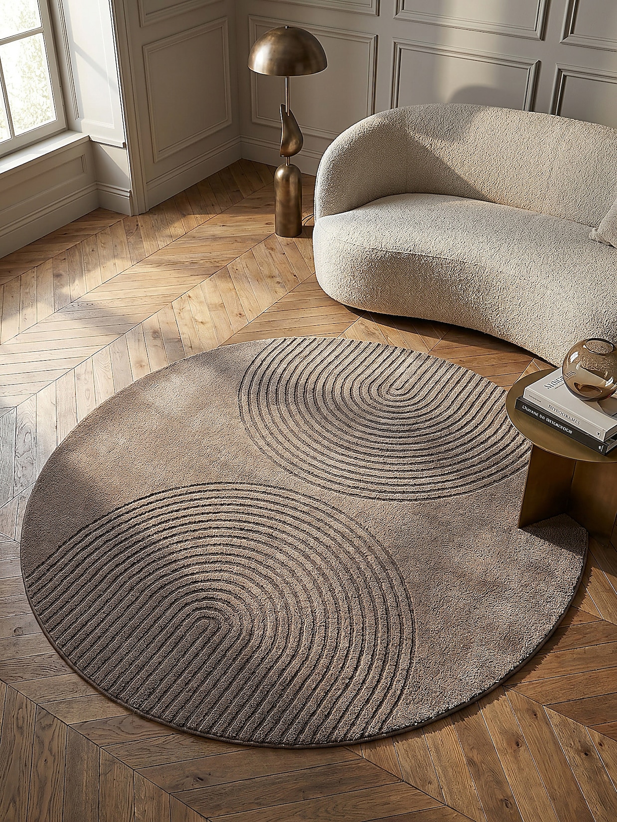 Teppich Pflegeleicht Braun 120x120 cm - MUOTA Kadima Design