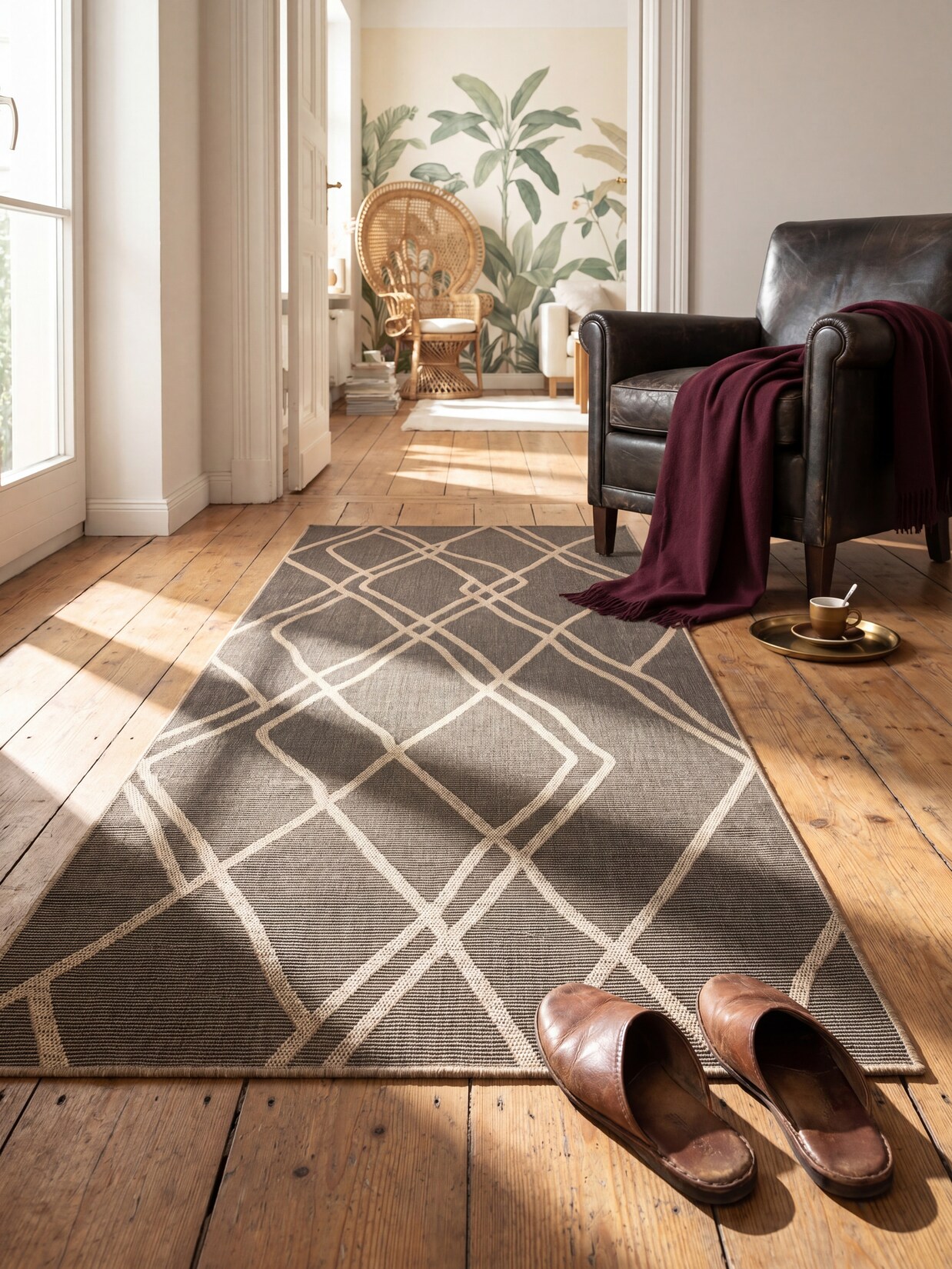 Läufer Pflegeleicht Schwarz 80x150 cm - BORNO Kadima Design
