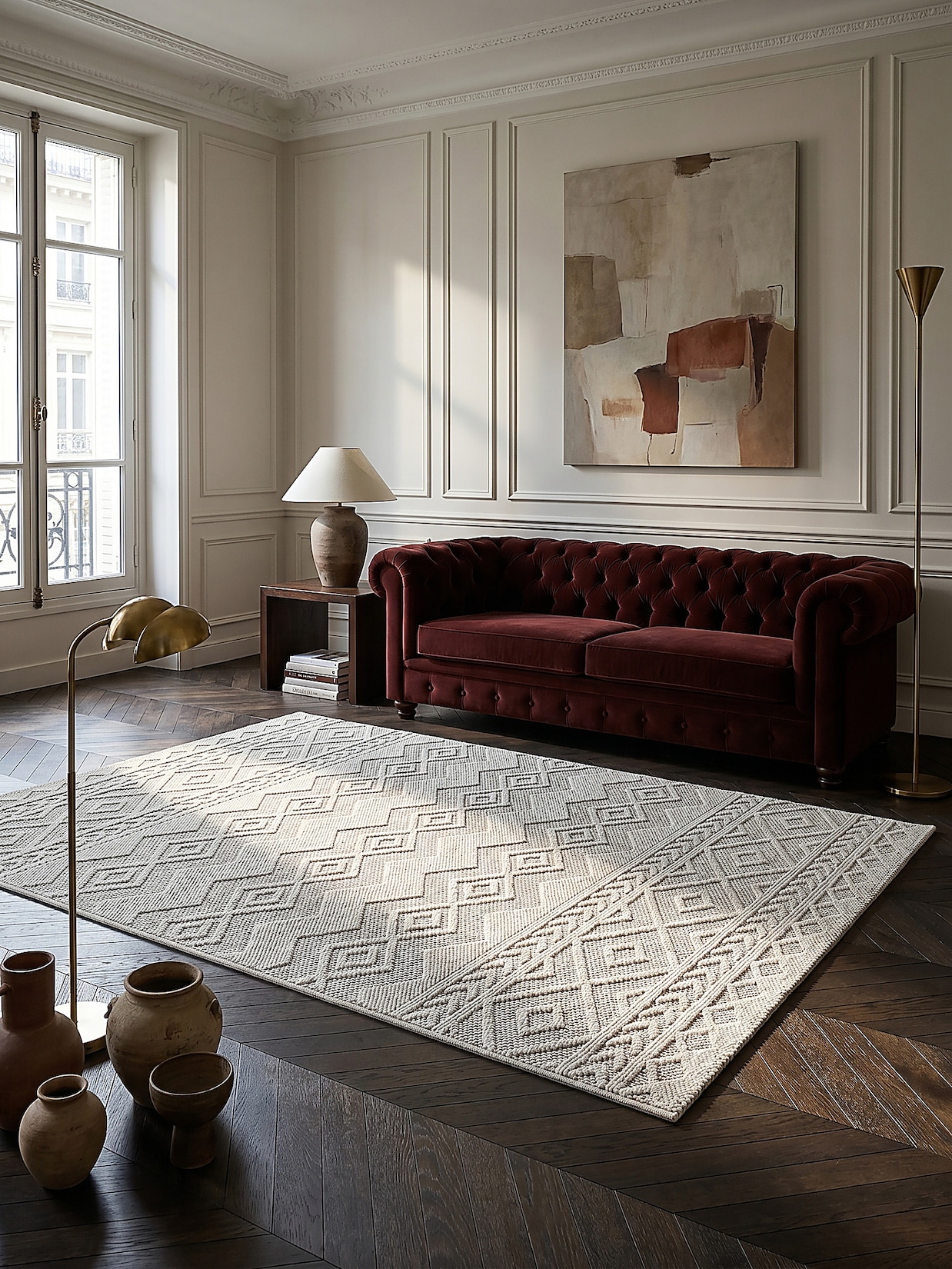 Teppich Polypropylen Creme 160x220 cm - STURA Kadima Design