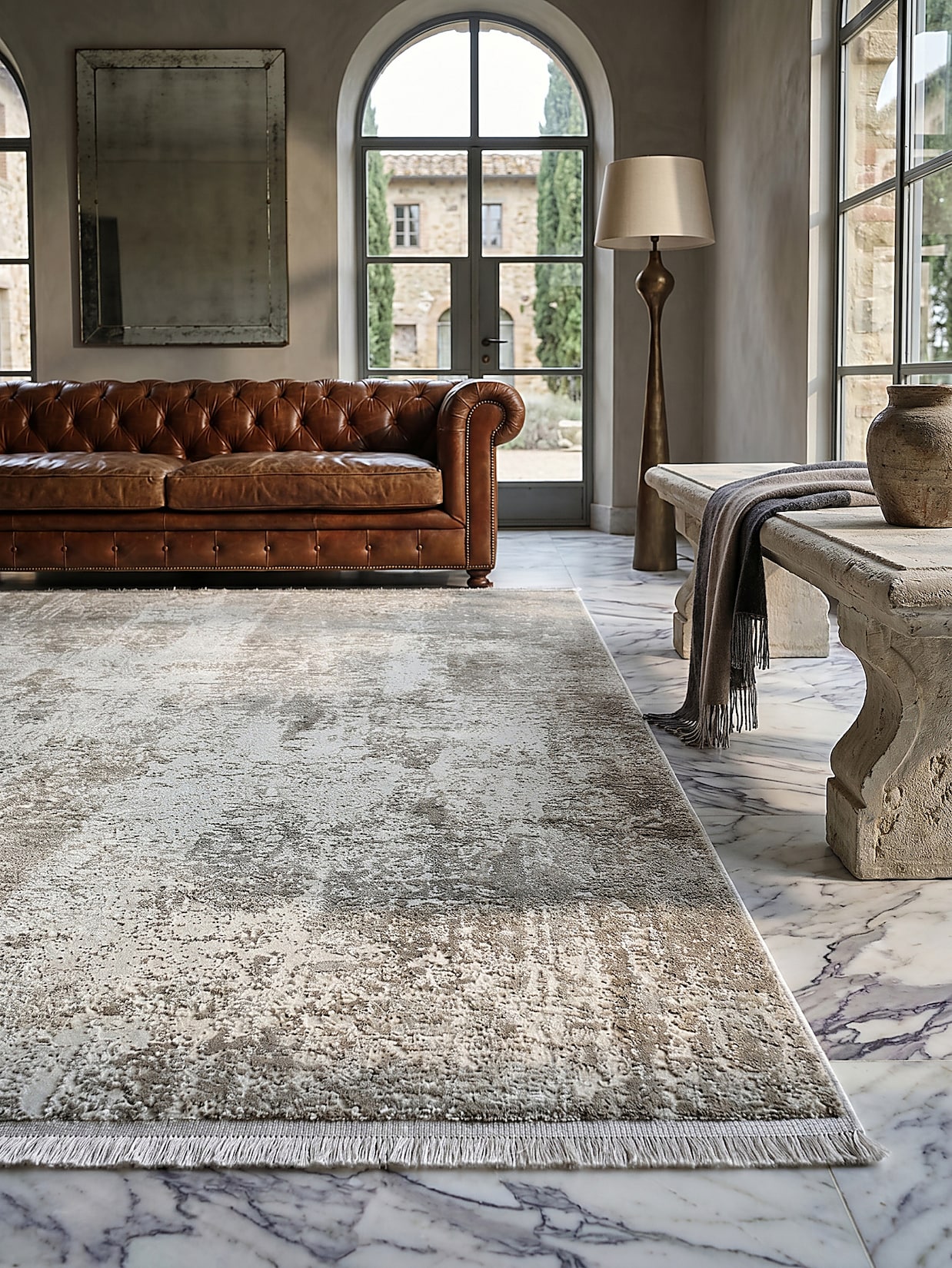 Teppich pflegeleicht Beige 200x290 cm - VARA Kadima Design