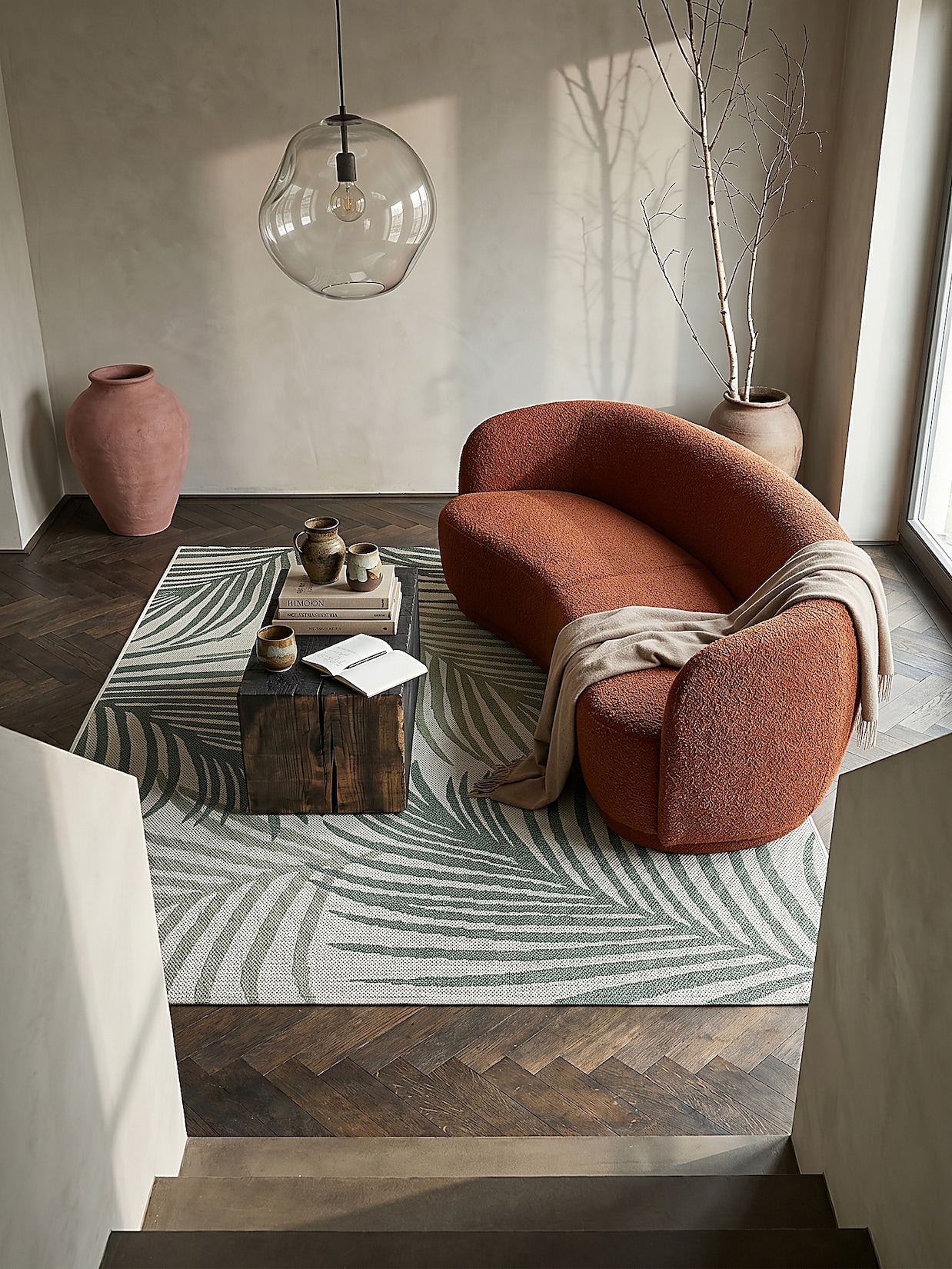 Flachgewebe-Teppich Pflegeleicht Grün 200x280 cm - BORNO Kadima