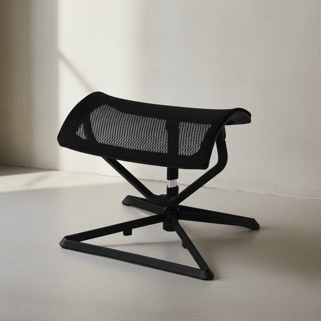 Fu&szlig;auflage Schwarz Stoff H&ouml;henverstellbar f&uuml;r Schreibtisch 43x33x46 LEGpro 