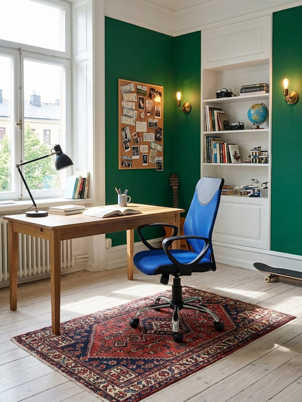 Kinderschreibtischstuhl Höhenverstellbar Ergonomisch TERNI, Blau 60x60x101 cm