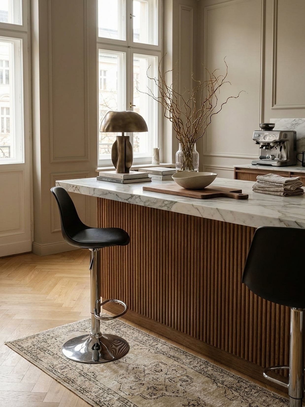 Barhocker Kunstleder Design KORSIKA, Schwarz 40x40x104 cm