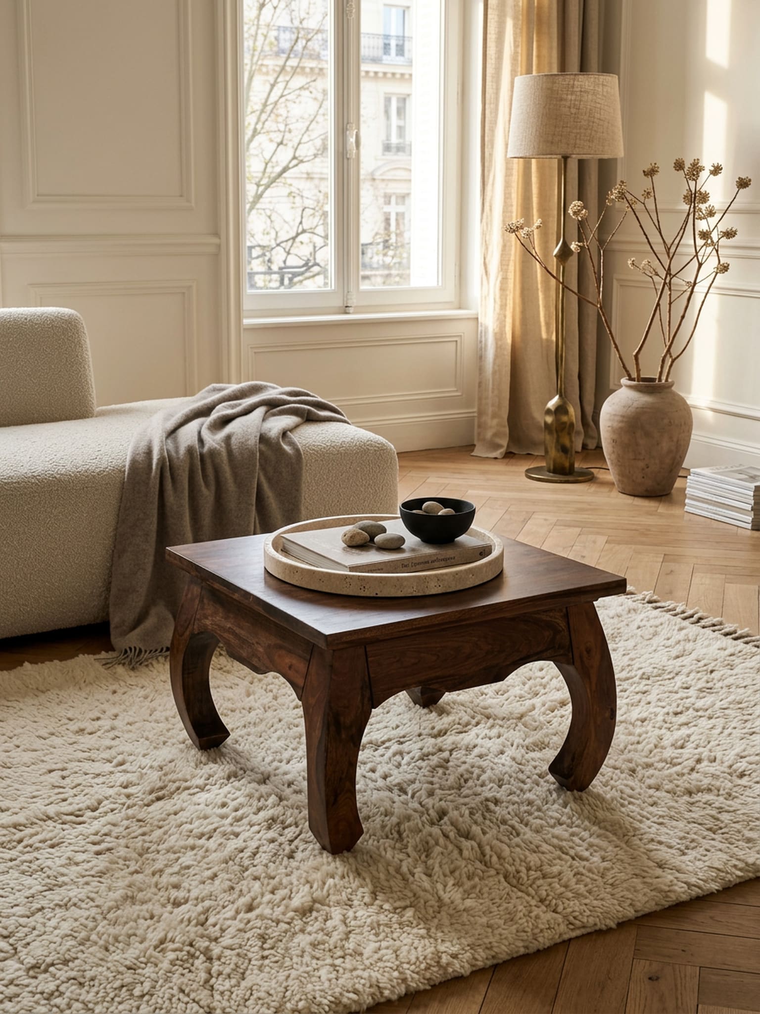 Couchtisch Dunkelbraun Massivholz Sheesham 60cm Landhaus-Stil bei Marktkauf online bestellen