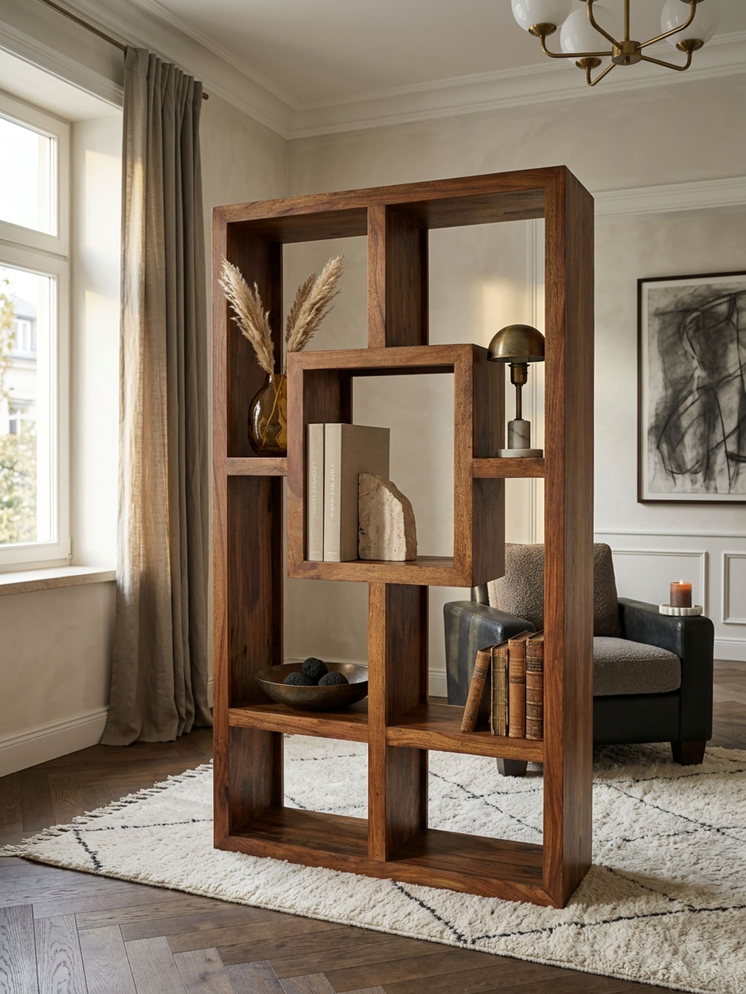 B&uuml;cherregal &ndash; Naturholz, 90x180&nbsp;cm, Massiv, Ablagef&auml;cher, Landhausstil 