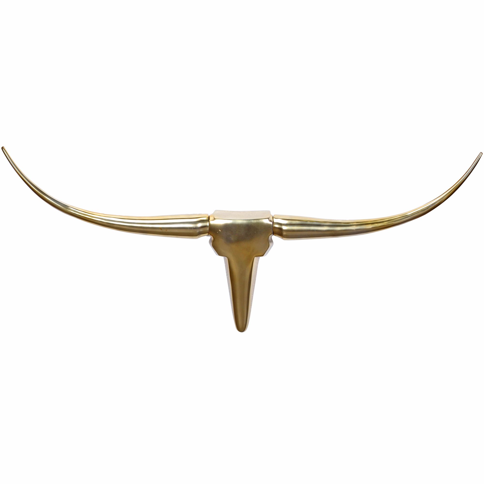 Wanddeko Geweih Bull Aluminium 125 cm breit, Gold 100x6x40 cm 