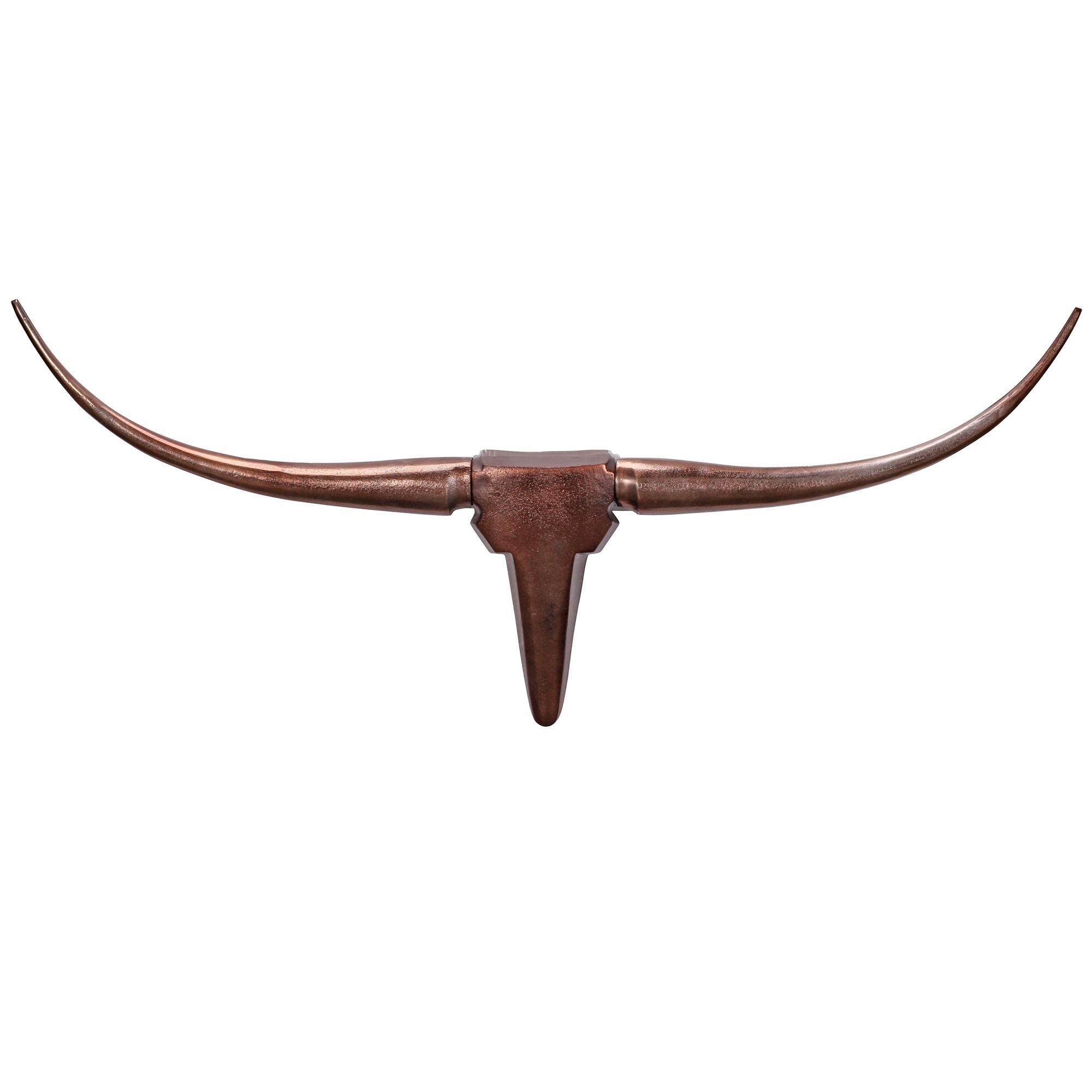 Wanddeko Geweih Bull Aluminium 125 cm breit, Bronze 100x6x40 cm 
