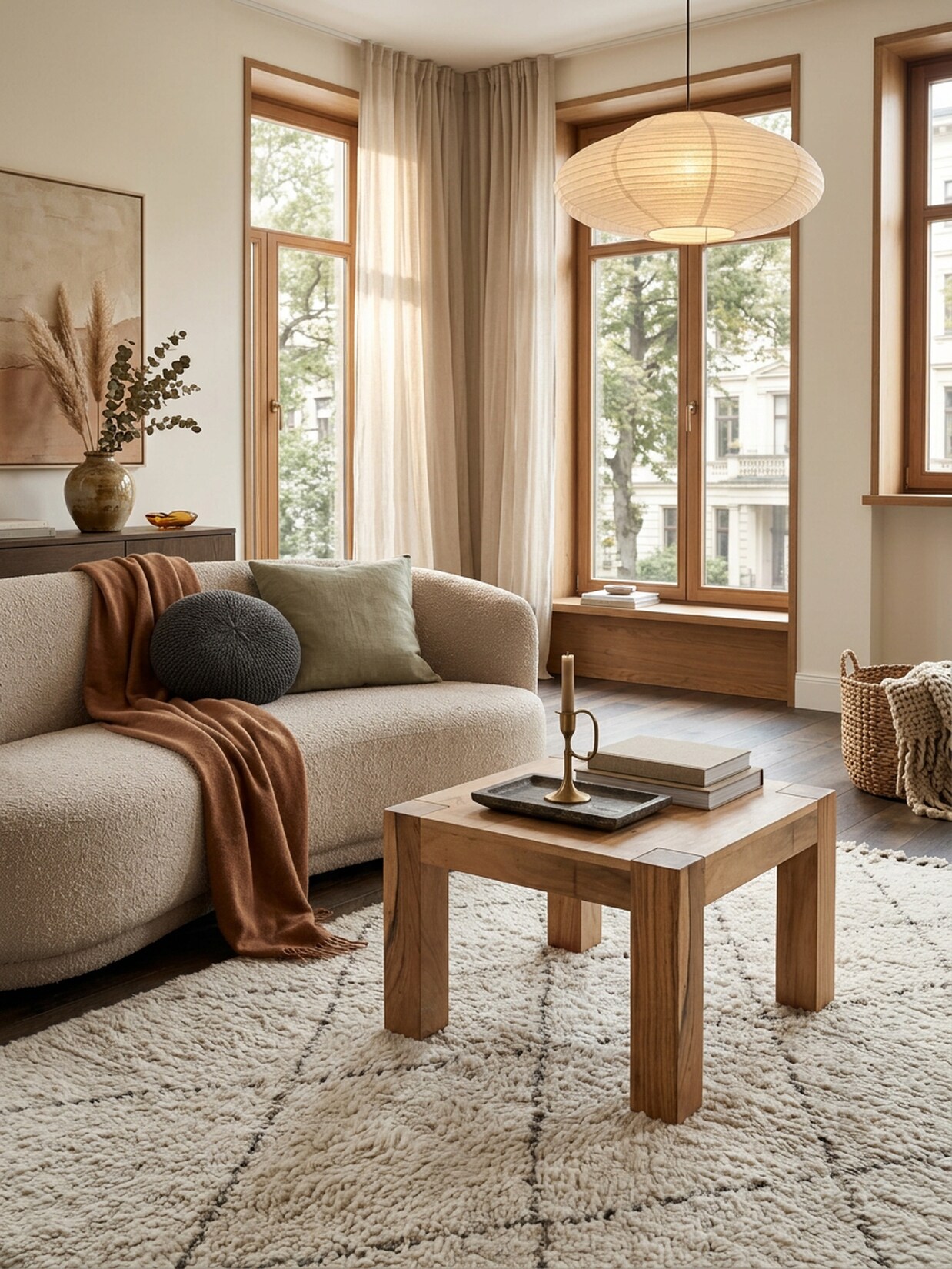 Couchtisch MUMBAI aus Massivholz im Landhaus-Stil mit natürlichem Design, Akazie 60x60x40 cm