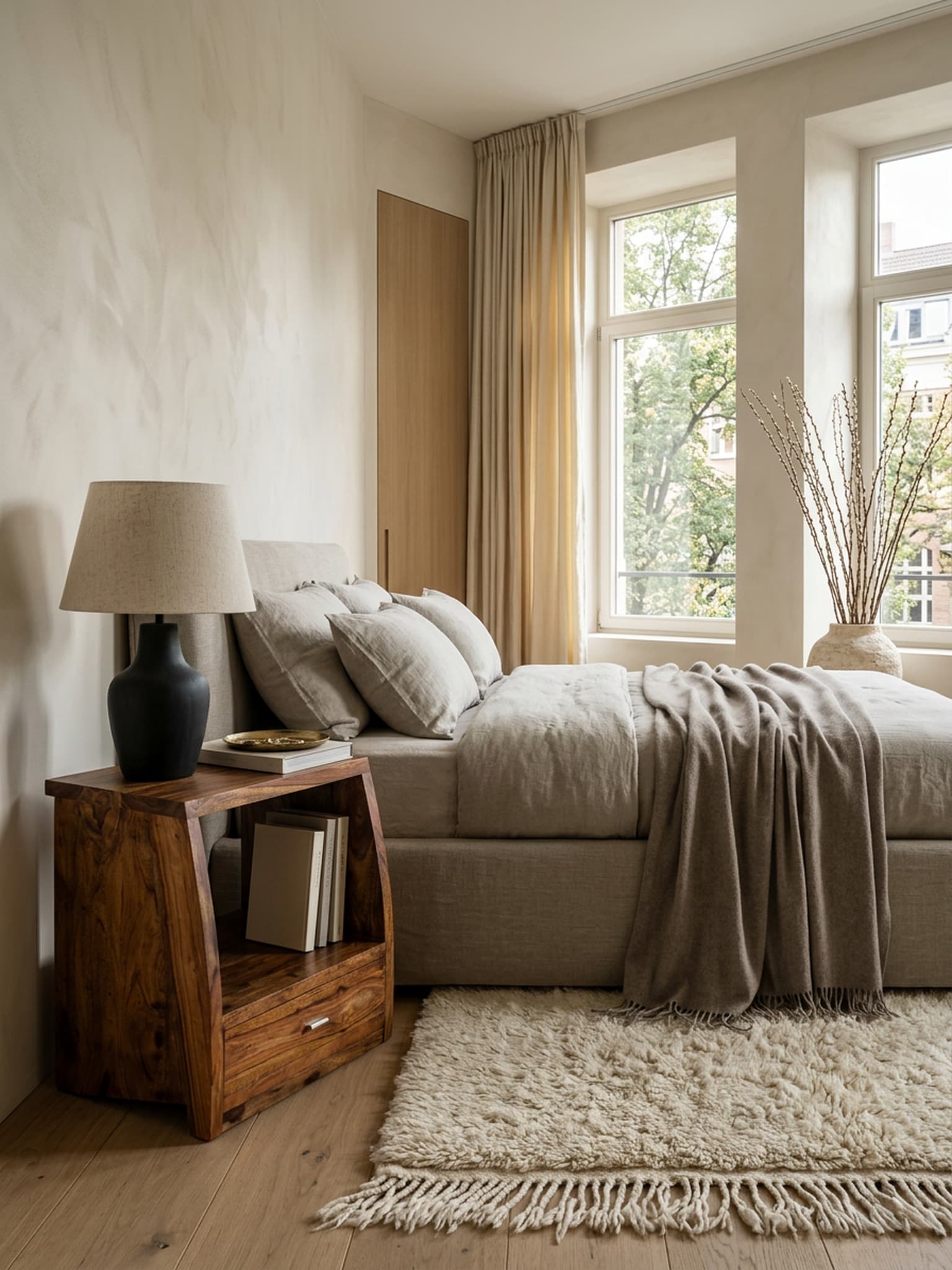 Nachttisch &ndash; Massivholz, 53&nbsp;cm hoch, 1 Schublade & Ablage, Landhausstil 