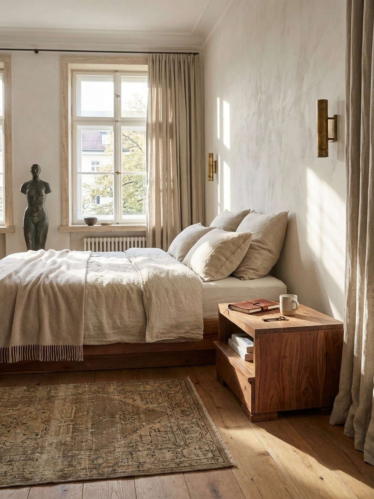 Nachttisch Massivholz Schublade Ablage Landhausstil MUMBAI, Akazie 40x40x30 cm