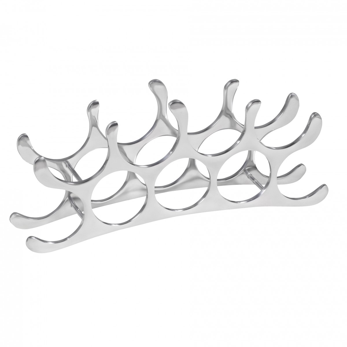 Weinregal Aluminium Modern Stil für 9 Flaschen liegend schmal 55x20x12cm
