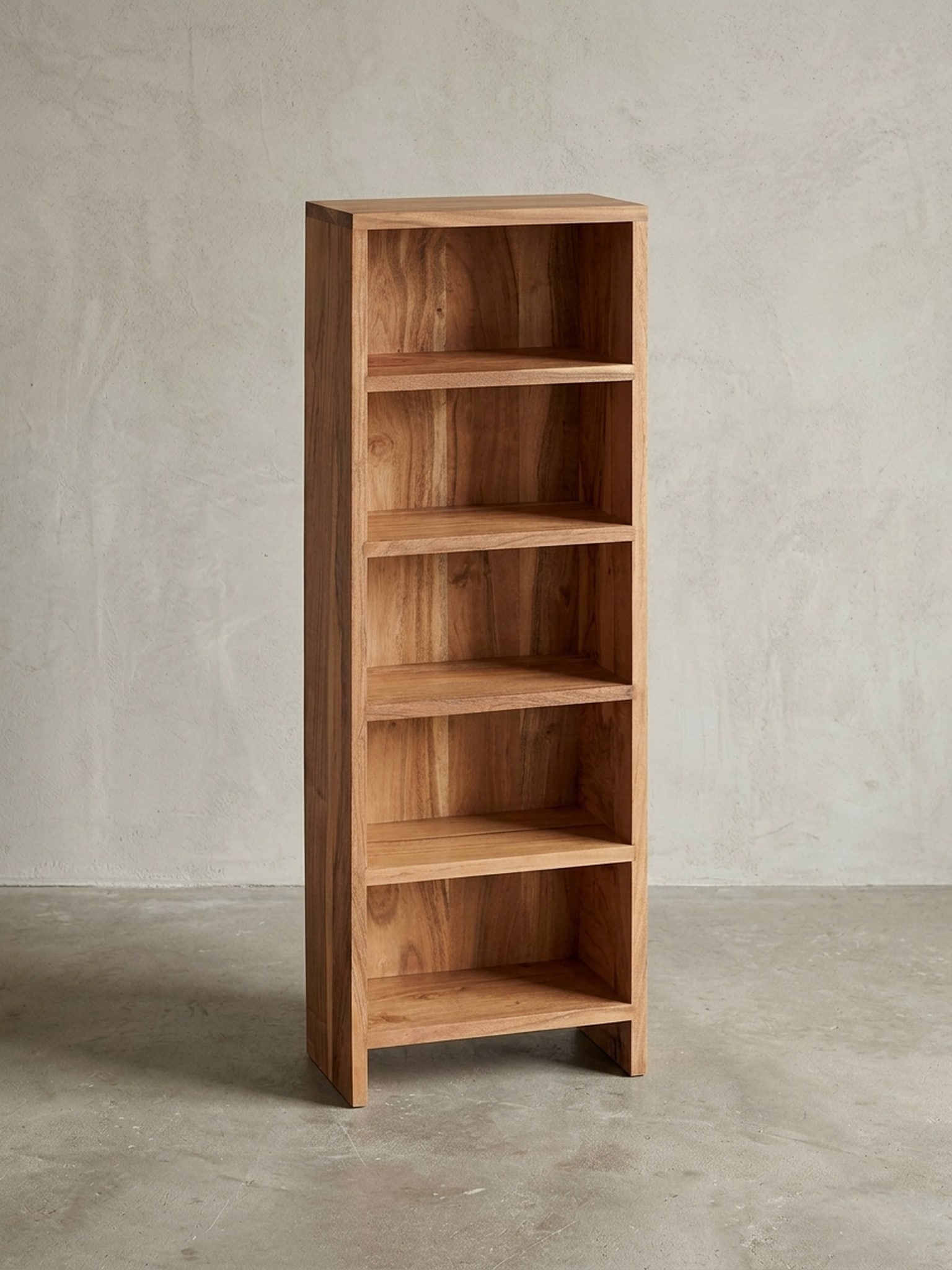 CD-Regal Massivholz 5 F&auml;cher Landhausstil MUMBAI, Akazie 30x17x90 cm 