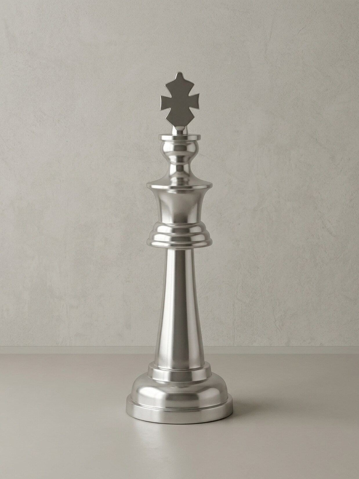 Dekofigur Schachfigur König Aluminium poliert 70 cm XXL