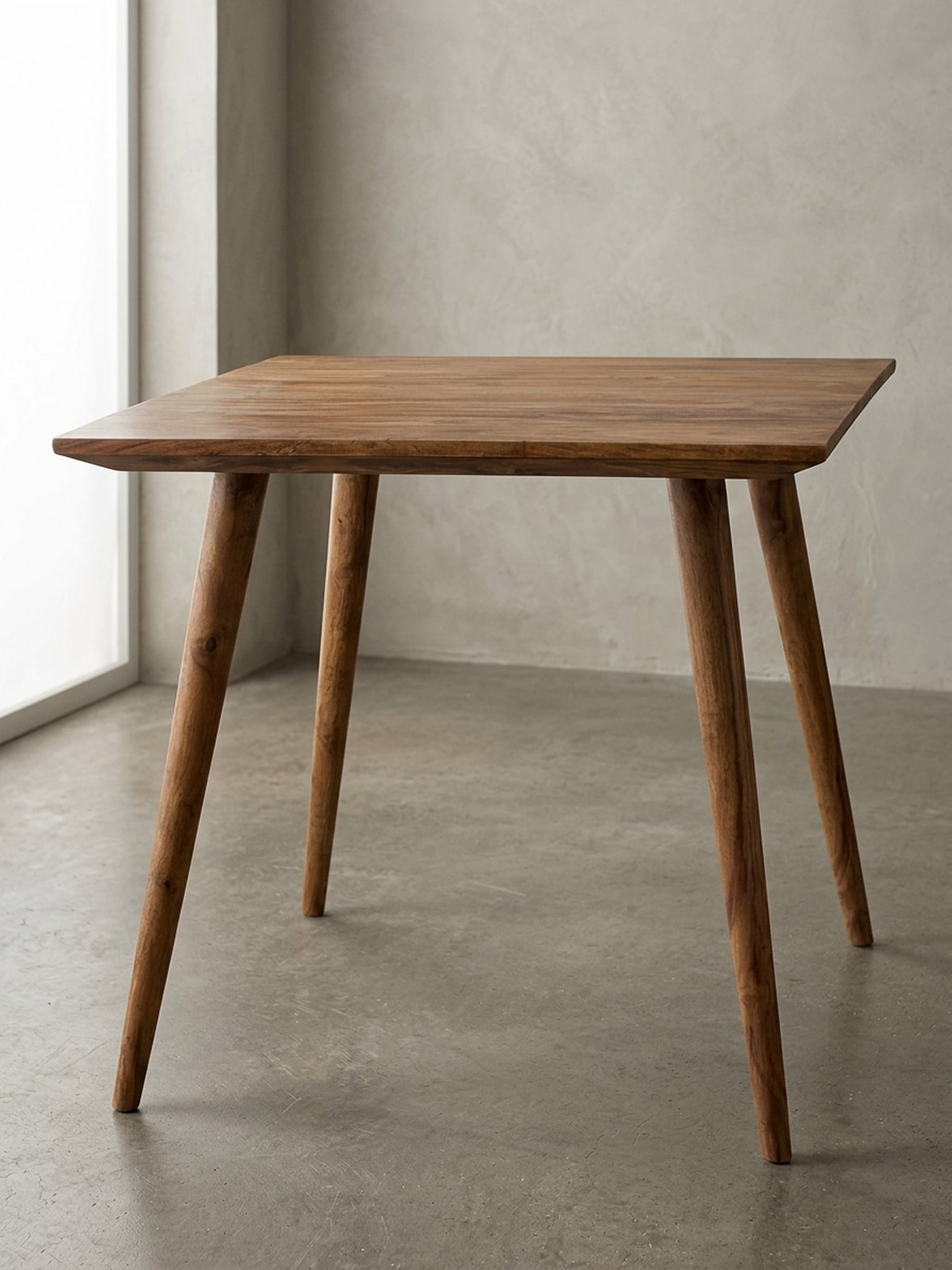 Esszimmertisch &ndash; Quadratisch Massivholz Braun 80x80x76 cm rustikal 