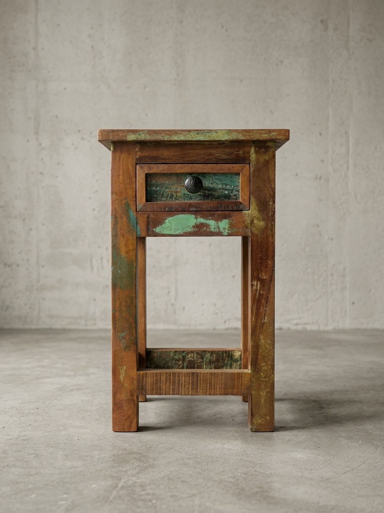 Beistelltisch – Massivholz, Shabby Chic, mit Schublade, 30x30x50 cm