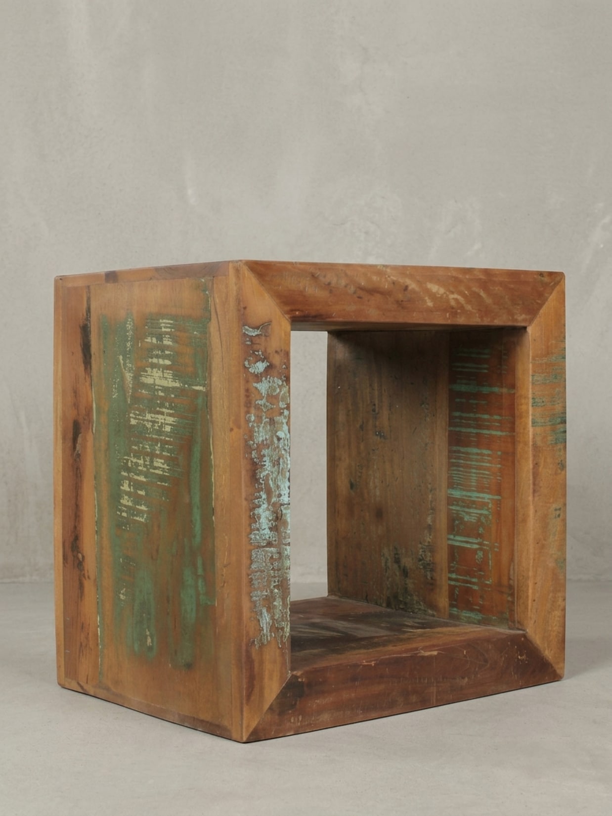 Beistelltisch – Massivholz Braun 45x45x35 cm mit Ablage