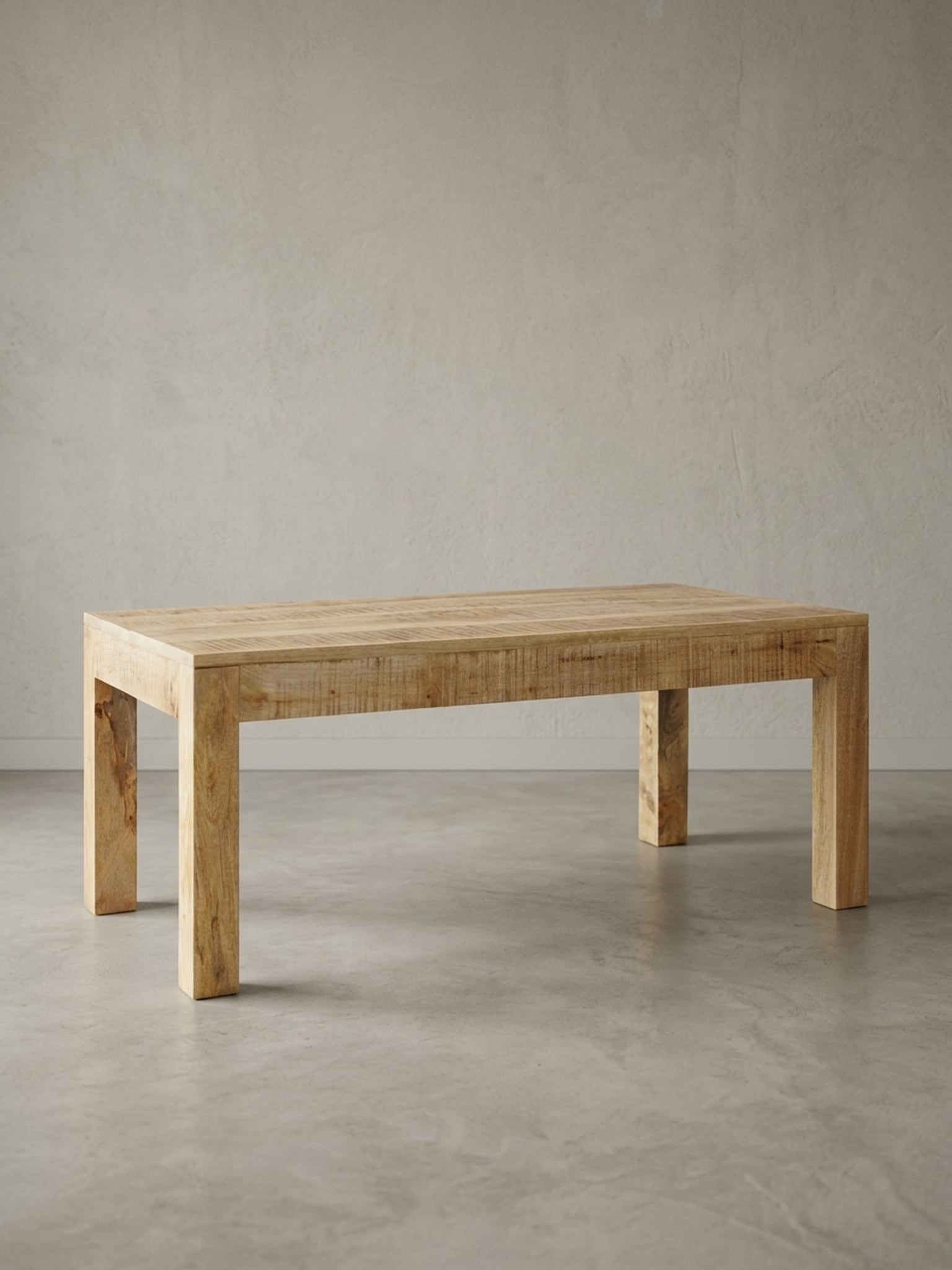 Couchtisch Mango Massivholz Natur, Landhaus-Stil Rustikal 110 x 60 x 47 cm 