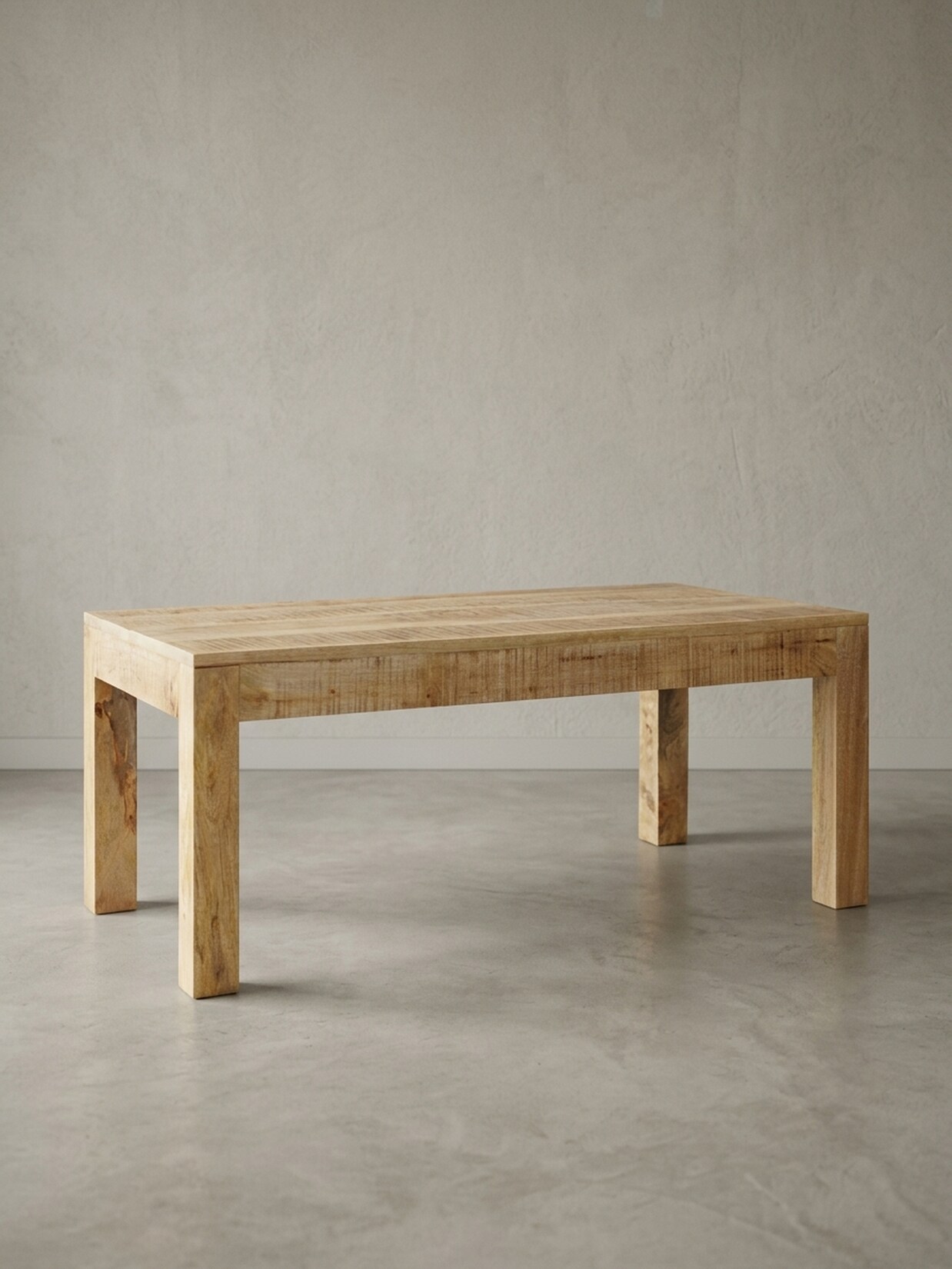 Couchtisch Mango Massivholz Natur, Landhaus-Stil Rustikal 110 x 60 x 47 cm