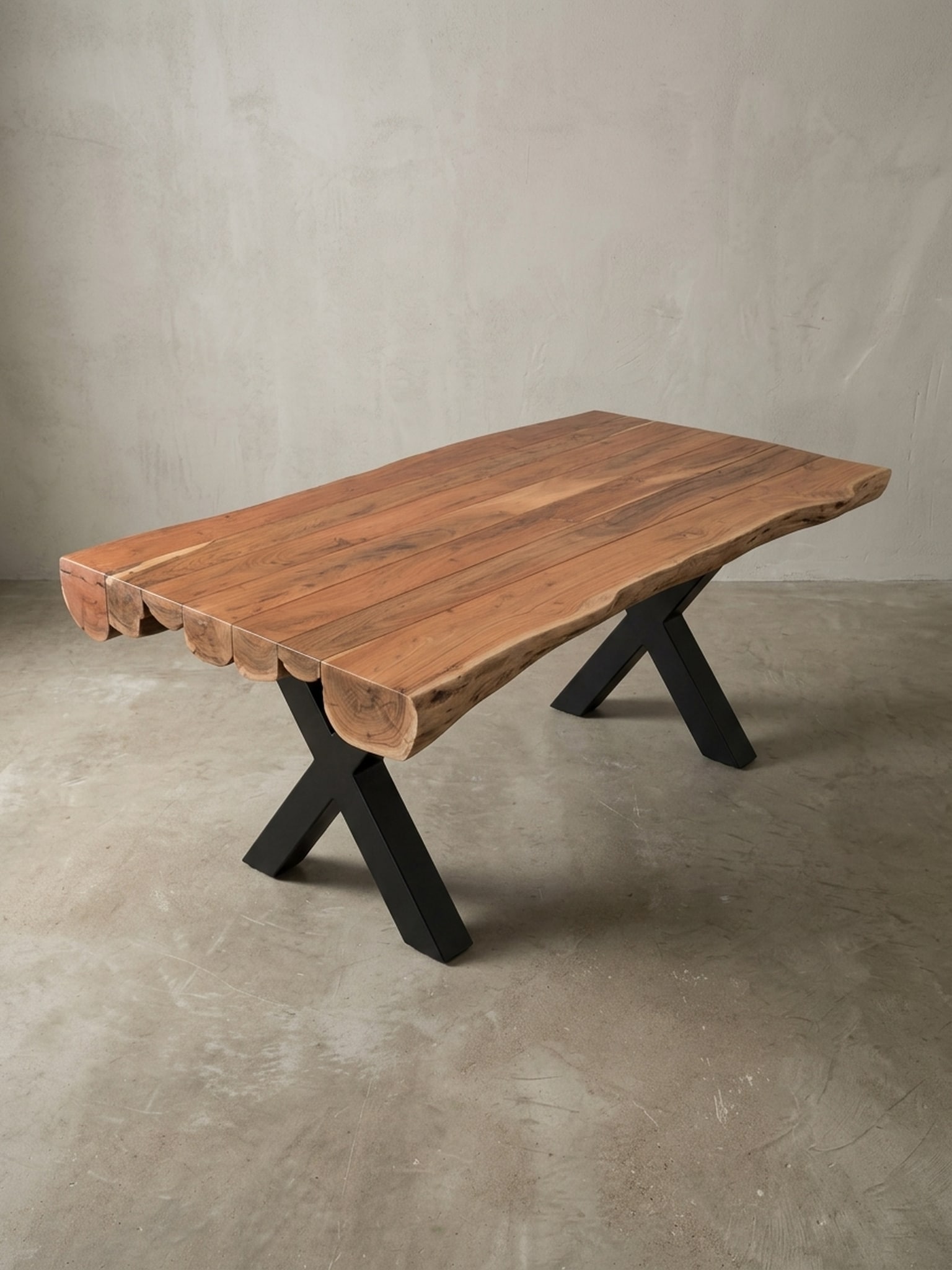 Esszimmertisch &ndash; Rechteckig Akazie Massivholz 200x100x77 cm Baumstammform 