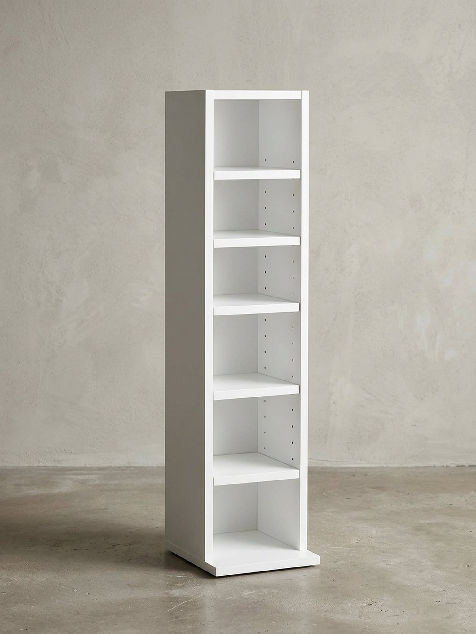 B&uuml;cherregal &ndash; Wei&szlig;, 21x91x25,5&nbsp;cm, 6 F&auml;cher, schmal, Flur/Kinderzimmer 