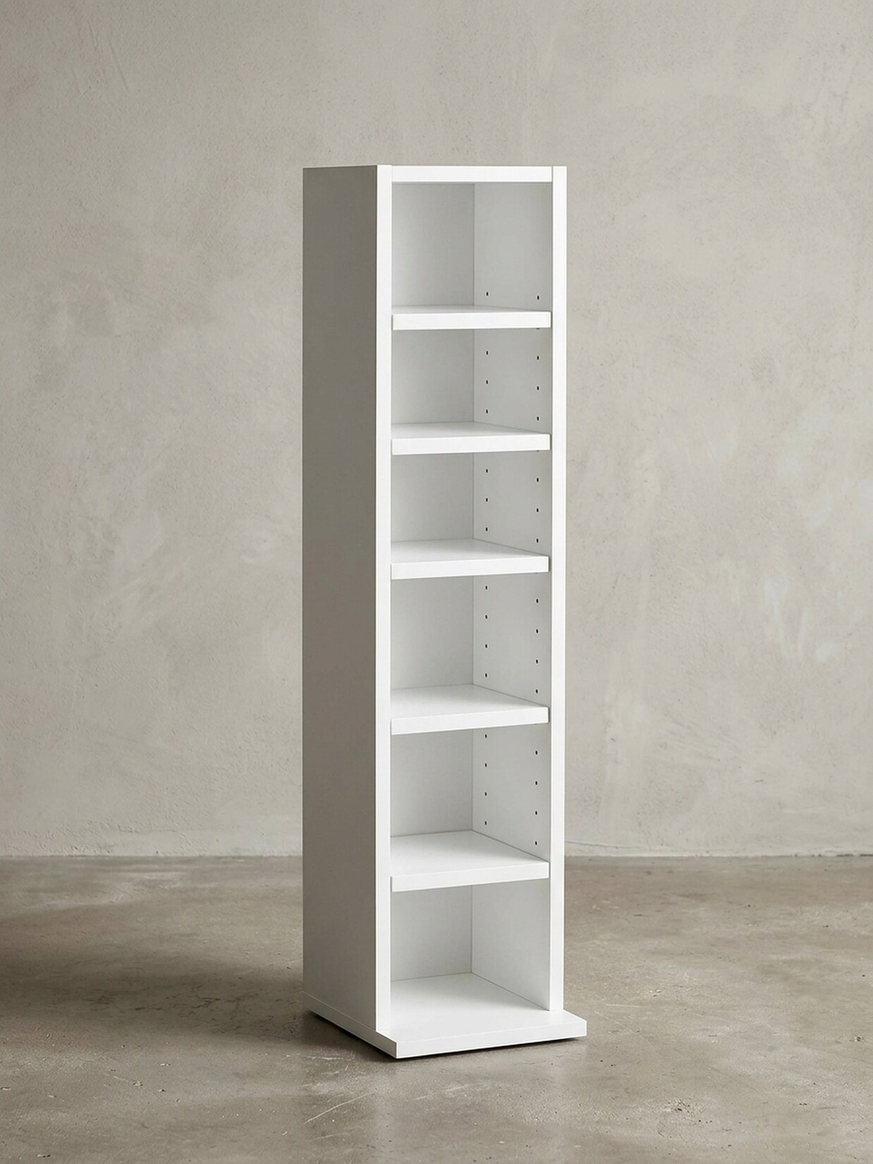 Bücherregal – Weiß, 21x91x25,5 cm, 6 Fächer, schmal, Flur/Kinderzimmer