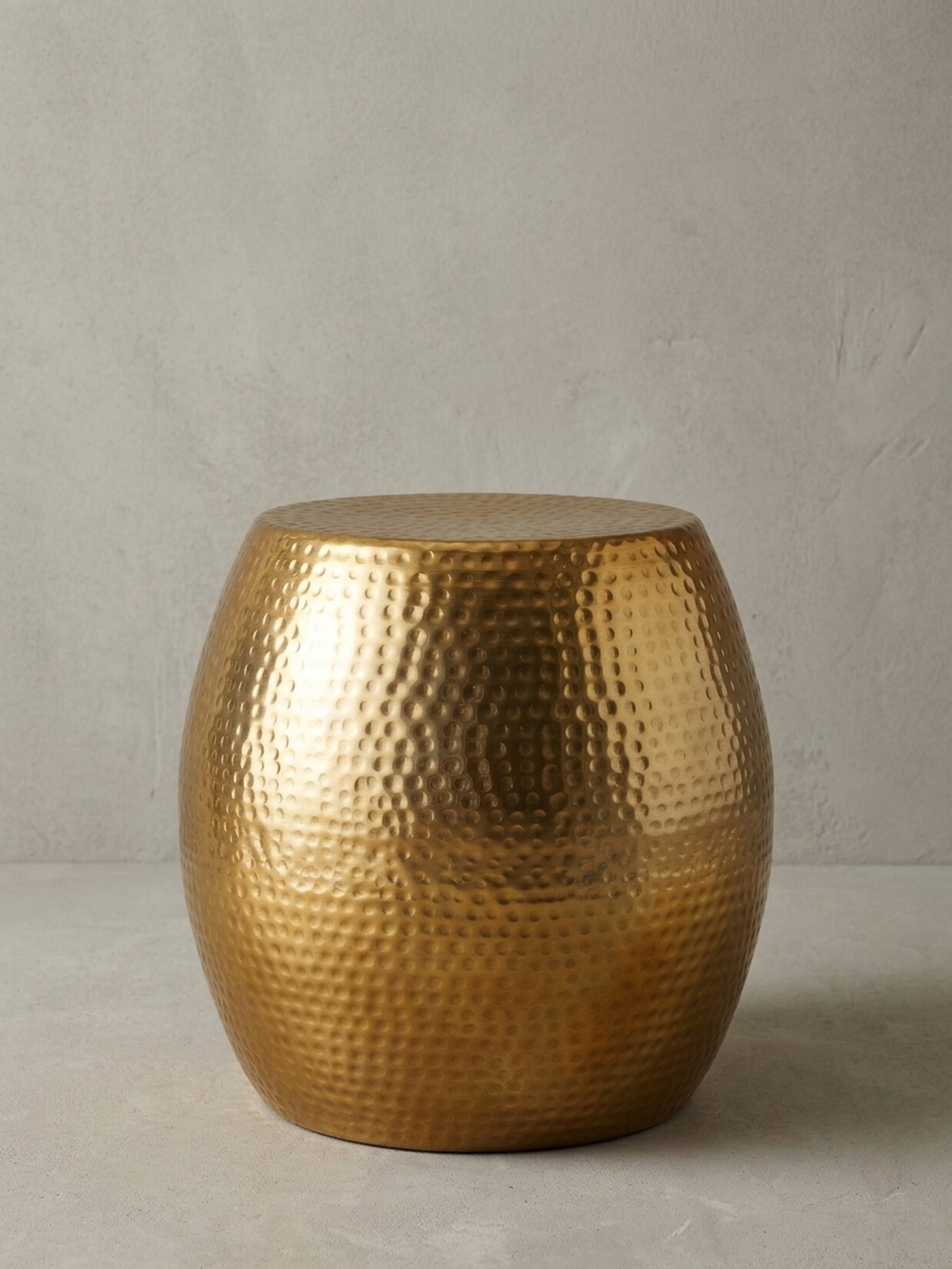 Beistelltisch Aluminium Rund Orientalisch Hammerschlag, Gold 42x42x42 cm
