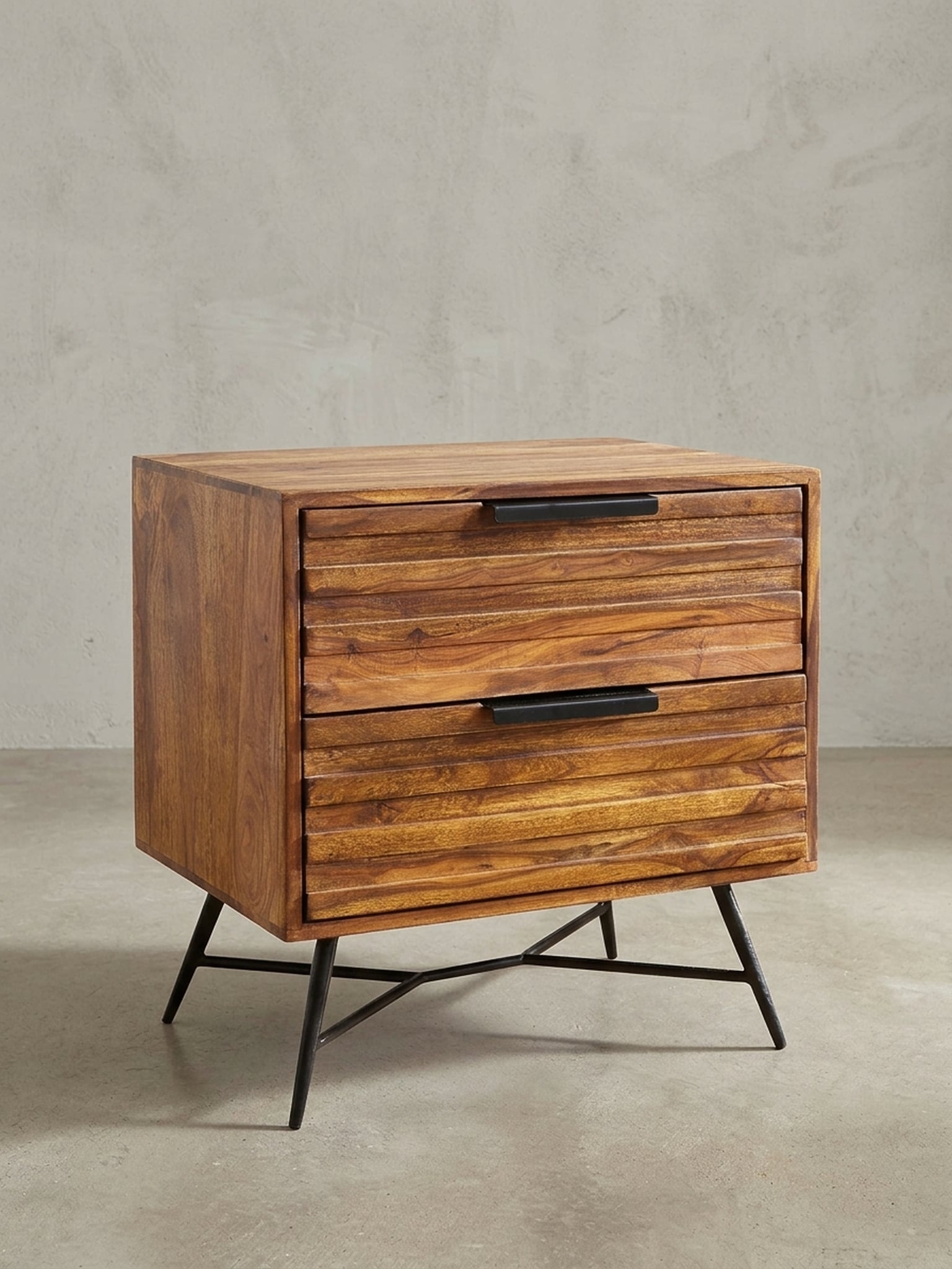 Nachttisch &ndash; Massivholz, 60x60x40&nbsp;cm, mit Schubladen, hoch, modern 