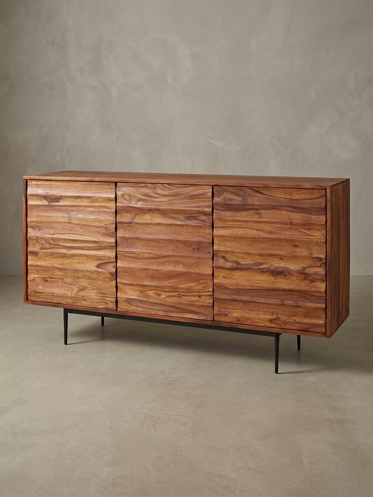 Sideboard – Massivholz, 150x81x41 cm, 3 Türen, Landhausstil, groß