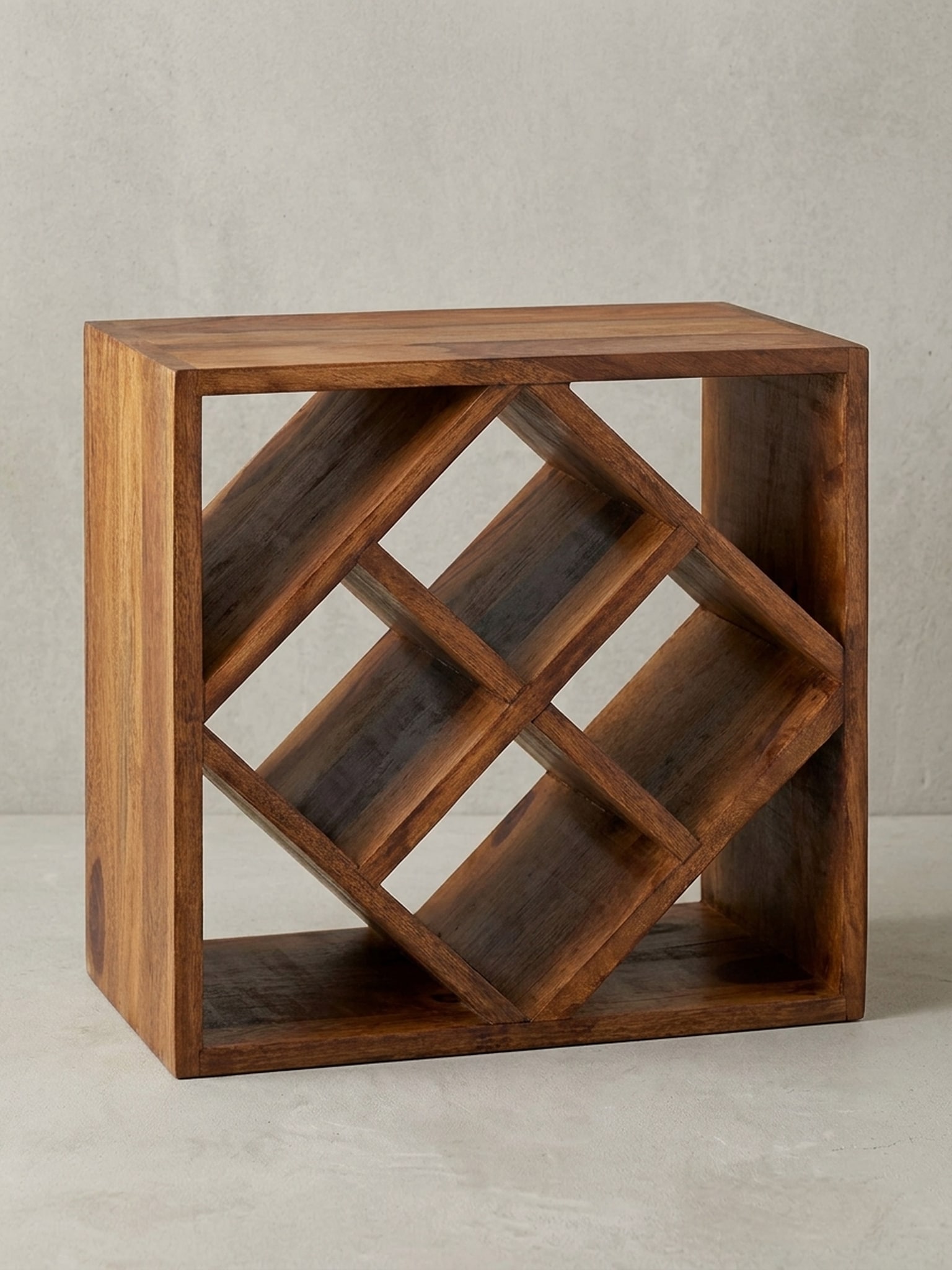 Weinregal Massivholz f&uuml;r 8 Flaschen stehend schmal 40x40x25cm 