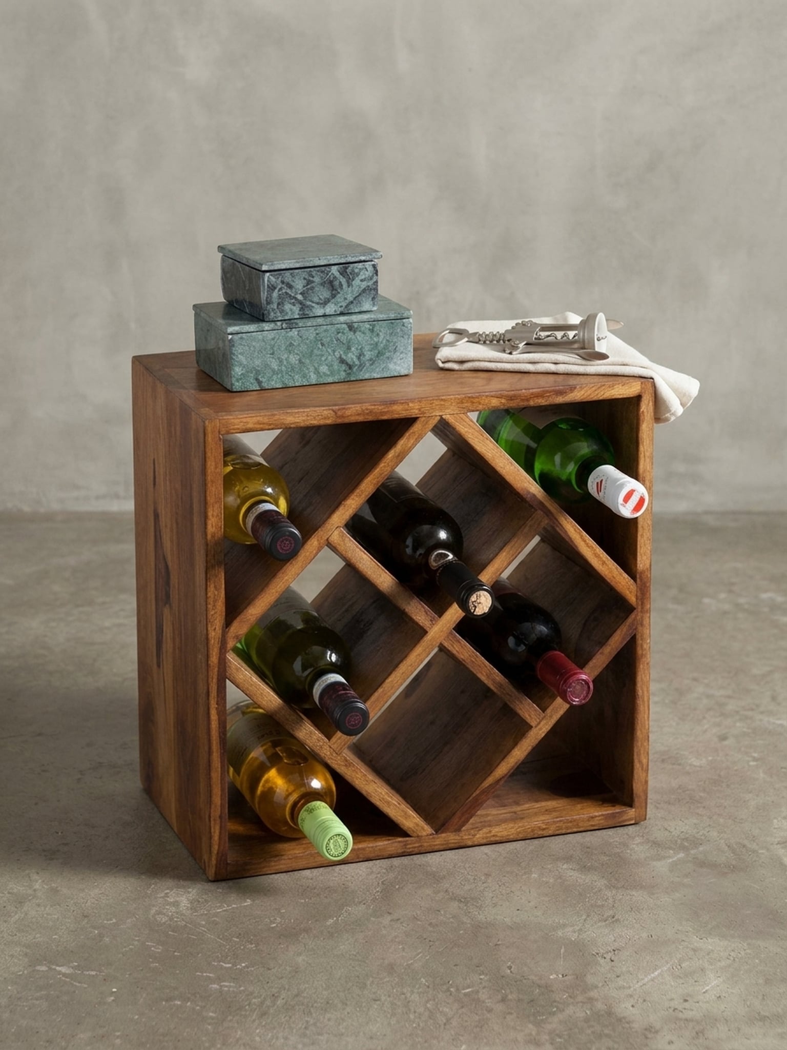 Weinregal Massivholz für 8 Flaschen stehend schmal 40x40x25cm bei Marktkauf online bestellen