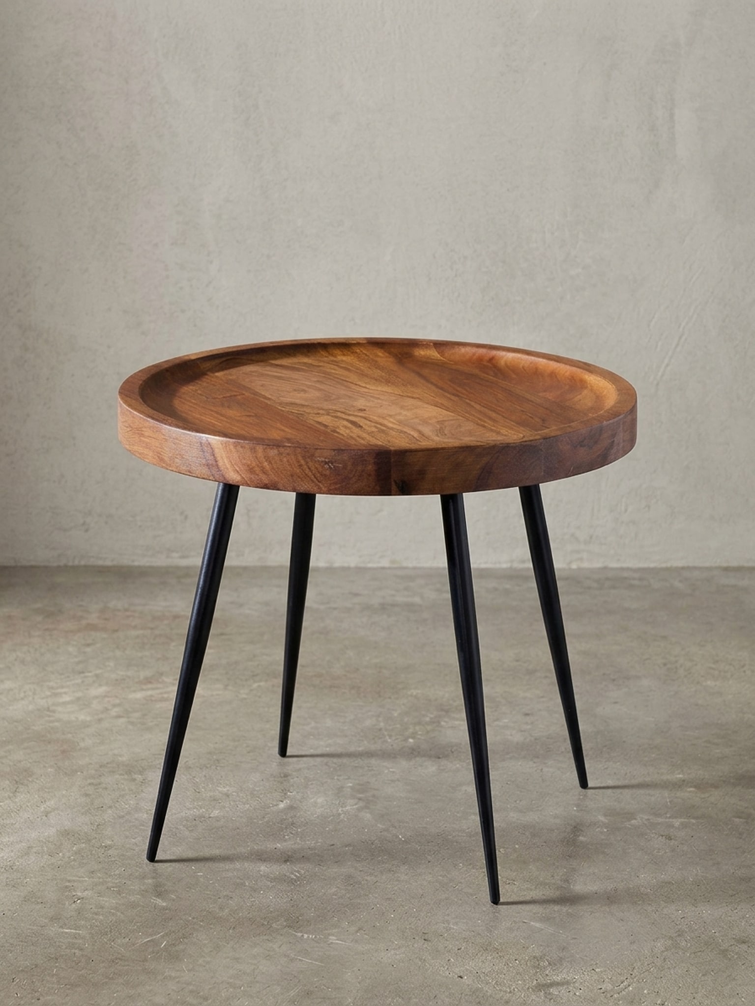 Beistelltisch &ndash; Massivholz, Metall, 46x40x46 cm, Industrial Stil 