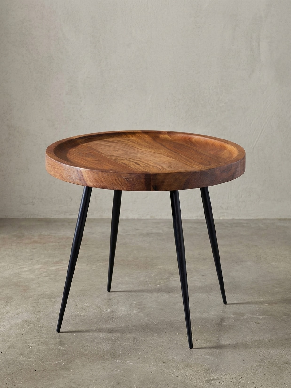 Beistelltisch – Massivholz, Metall, 46x40x46 cm, Industrial Stil