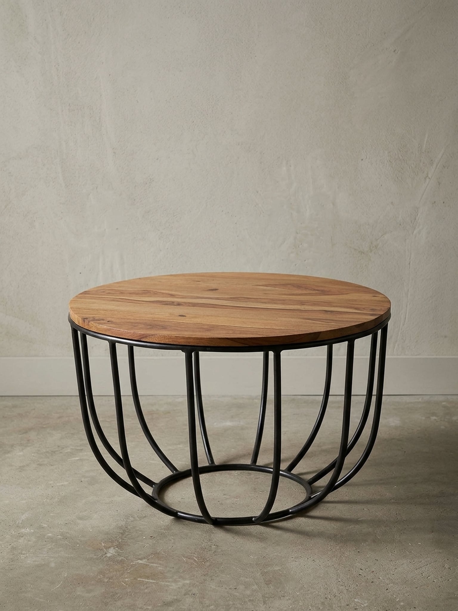 Couchtisch Sheesham Massivholz Industrial Design 60x39x60 cm 