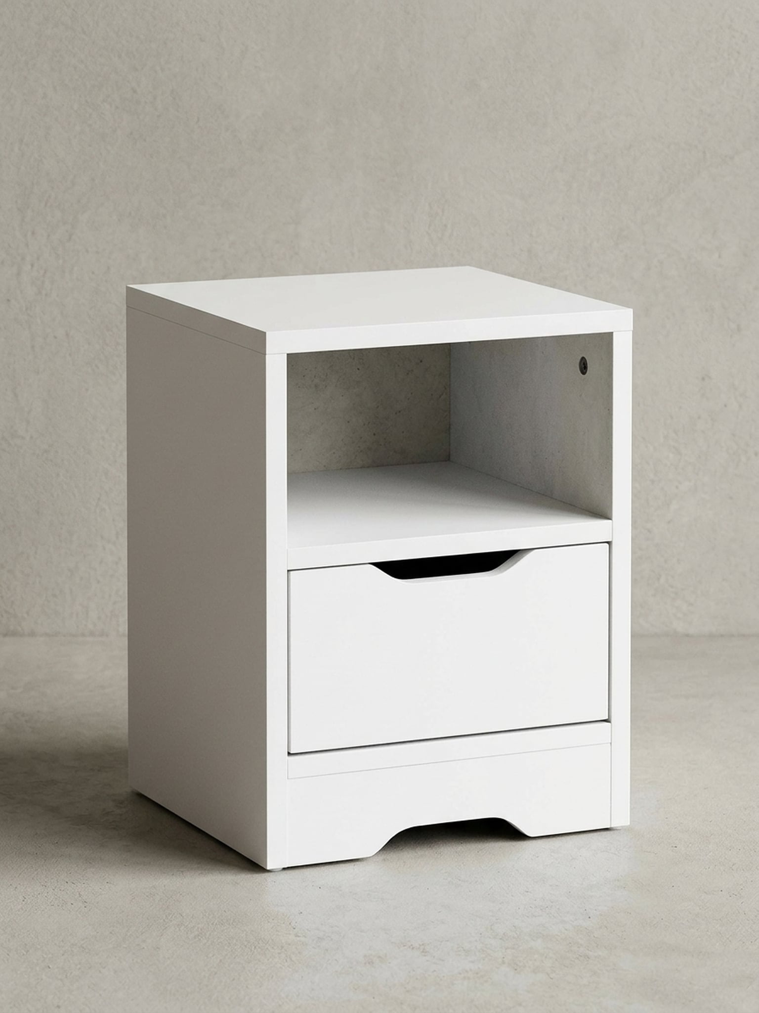 Nachttisch Schublade Ablage Modern Klein, Wei&szlig; 31x31x43 cm 