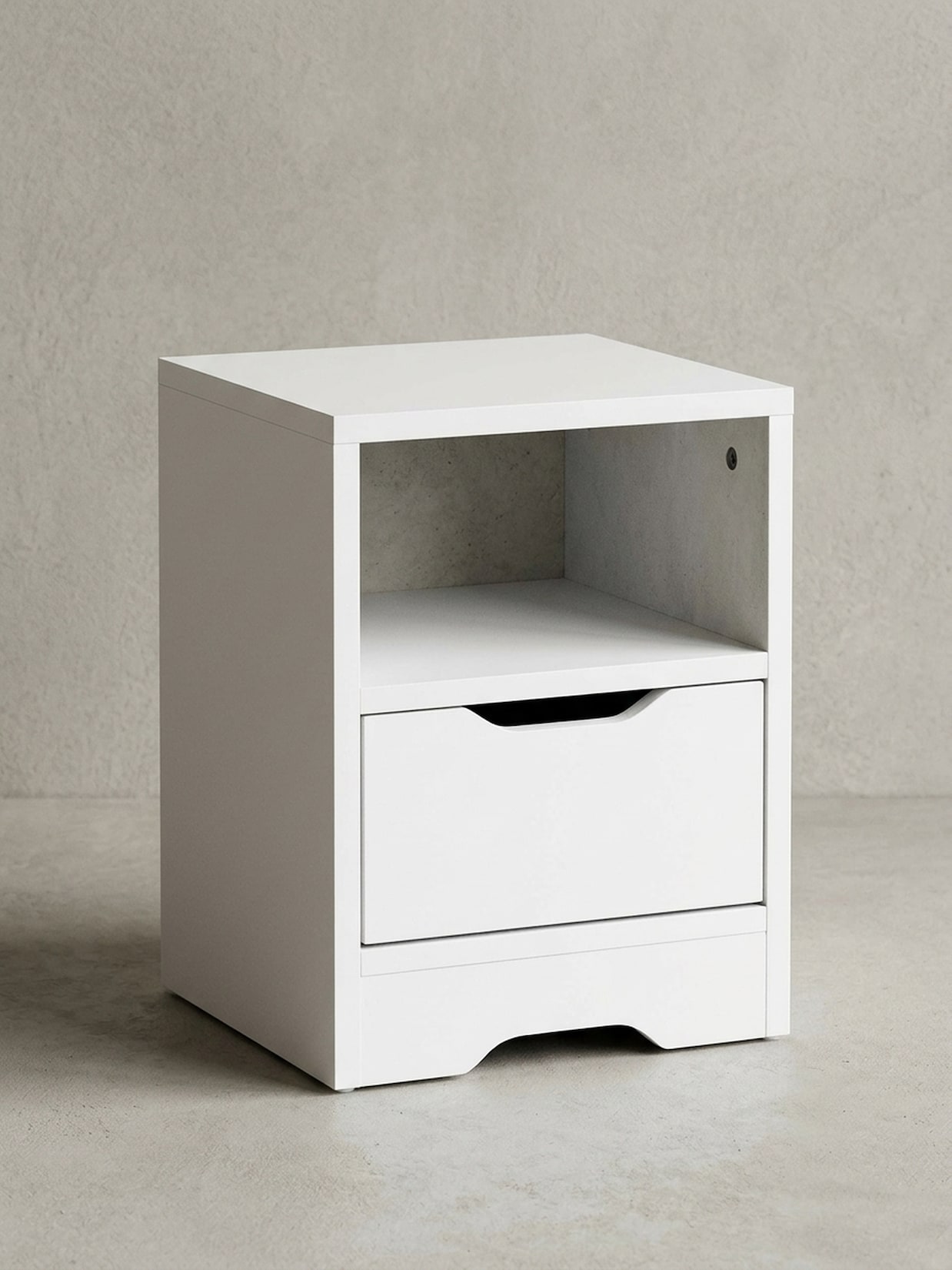Nachttisch Schublade Ablage Modern Klein, Weiß 31x31x43 cm