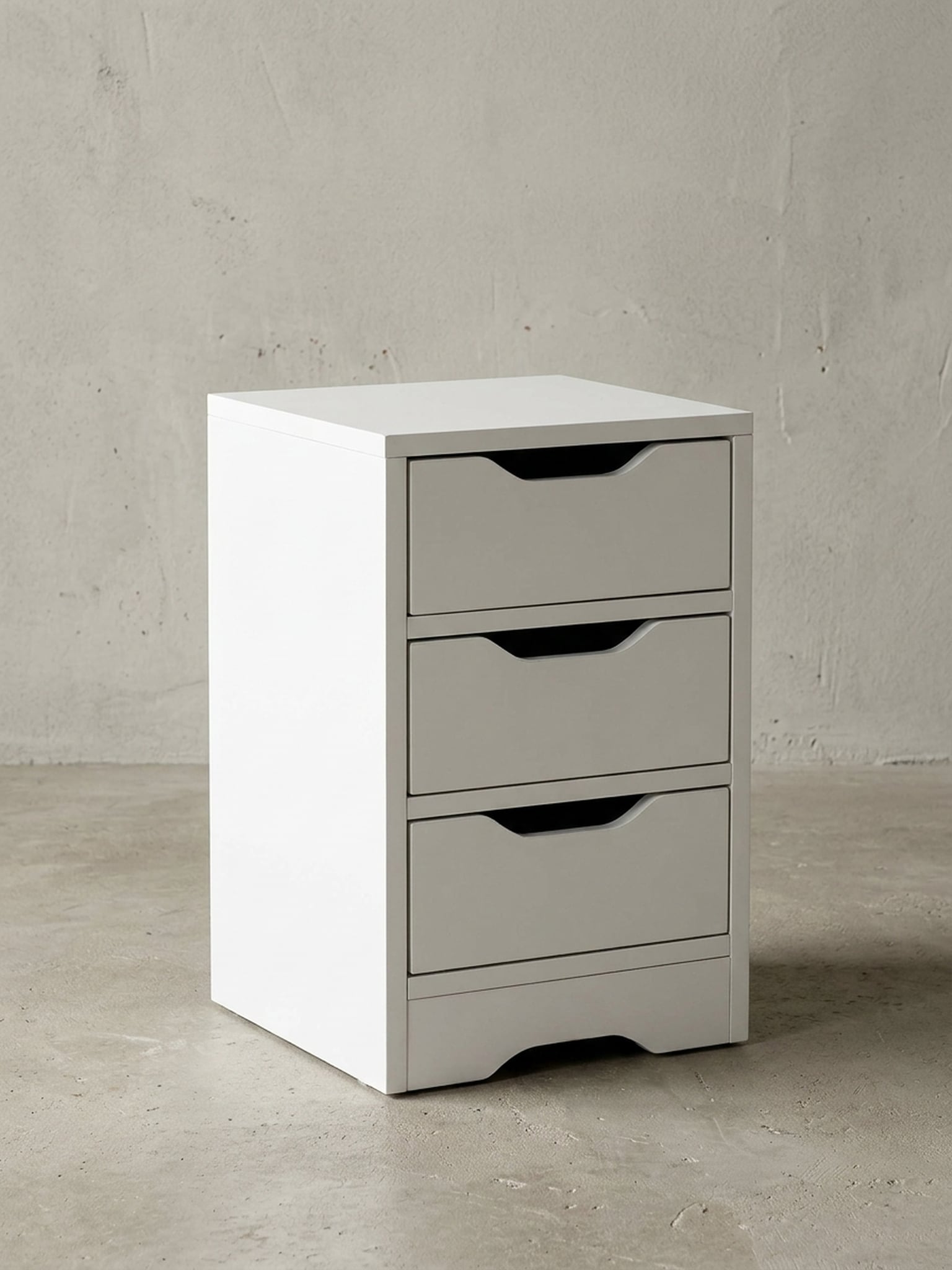 Nachttisch 3 Schubladen Modern Klein, Wei&szlig; 31x31x49 cm 