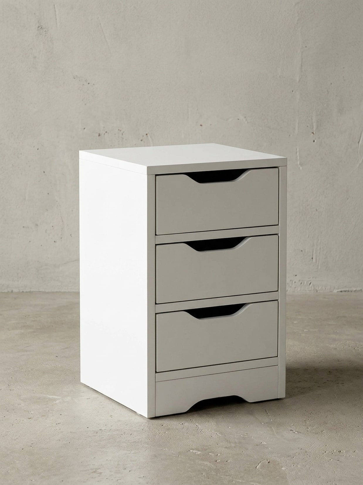 Nachttisch 3 Schubladen Modern Klein, Weiß 31x31x49 cm