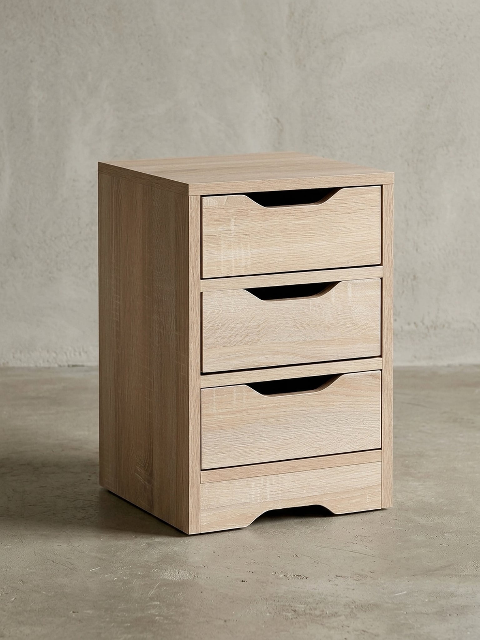 Nachttisch 3 Schubladen Modern Klein, Sonoma 31x31x49 cm 