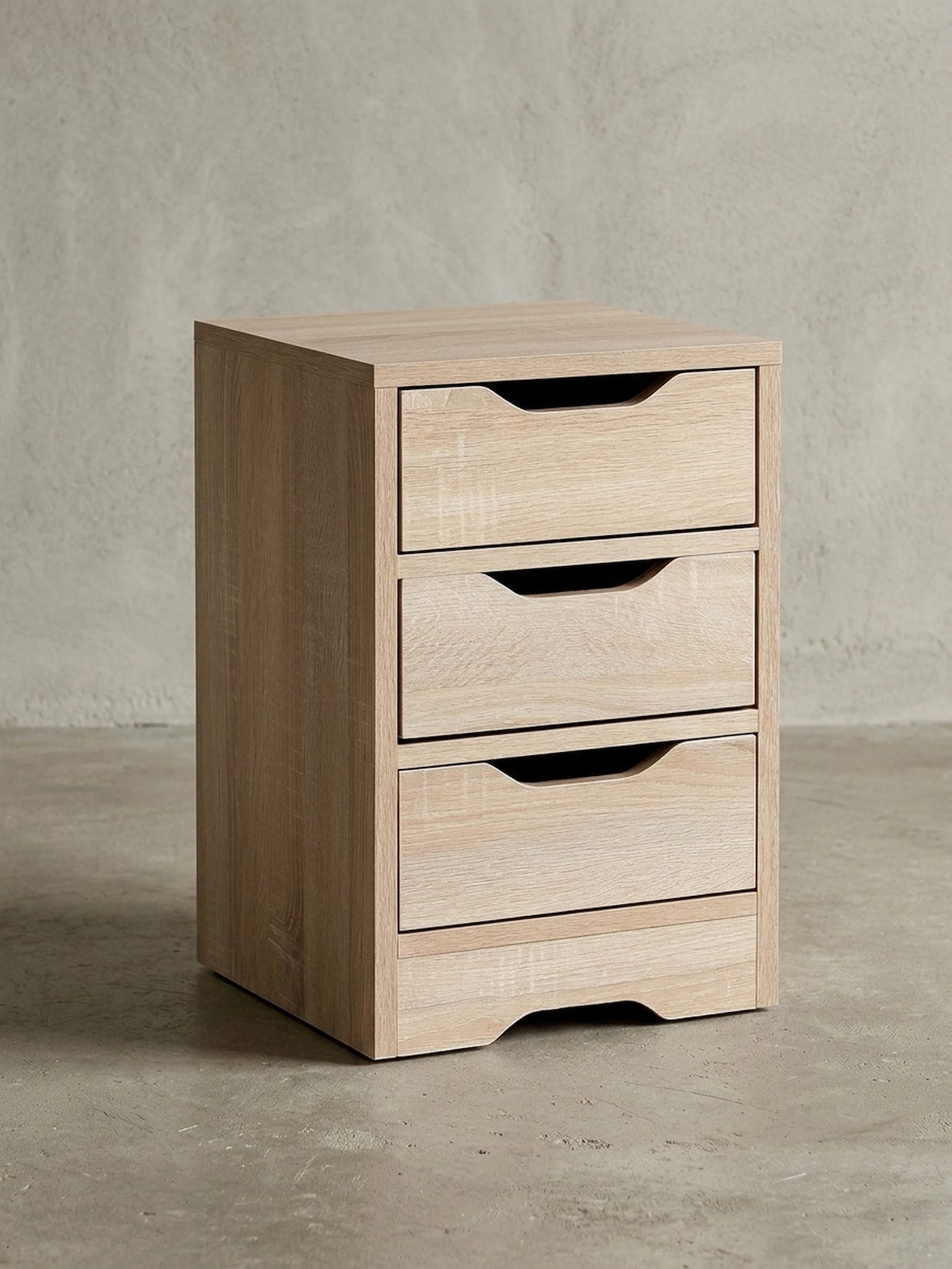 Nachttisch 3 Schubladen Modern Klein, Sonoma 31x31x49 cm