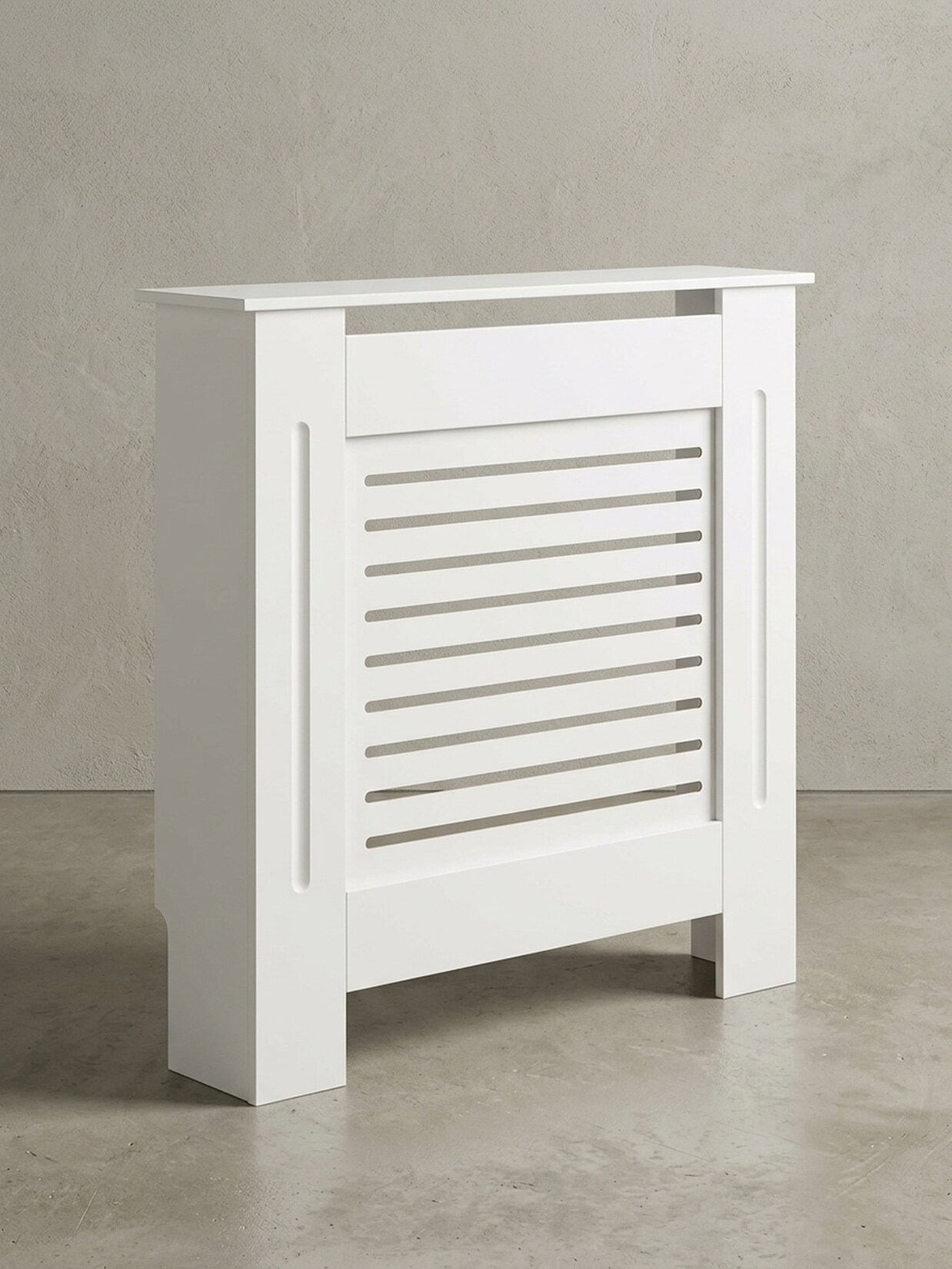 Heizkörperverkleidung MDF Weiß Rechteckig Lamellen 78x19x82