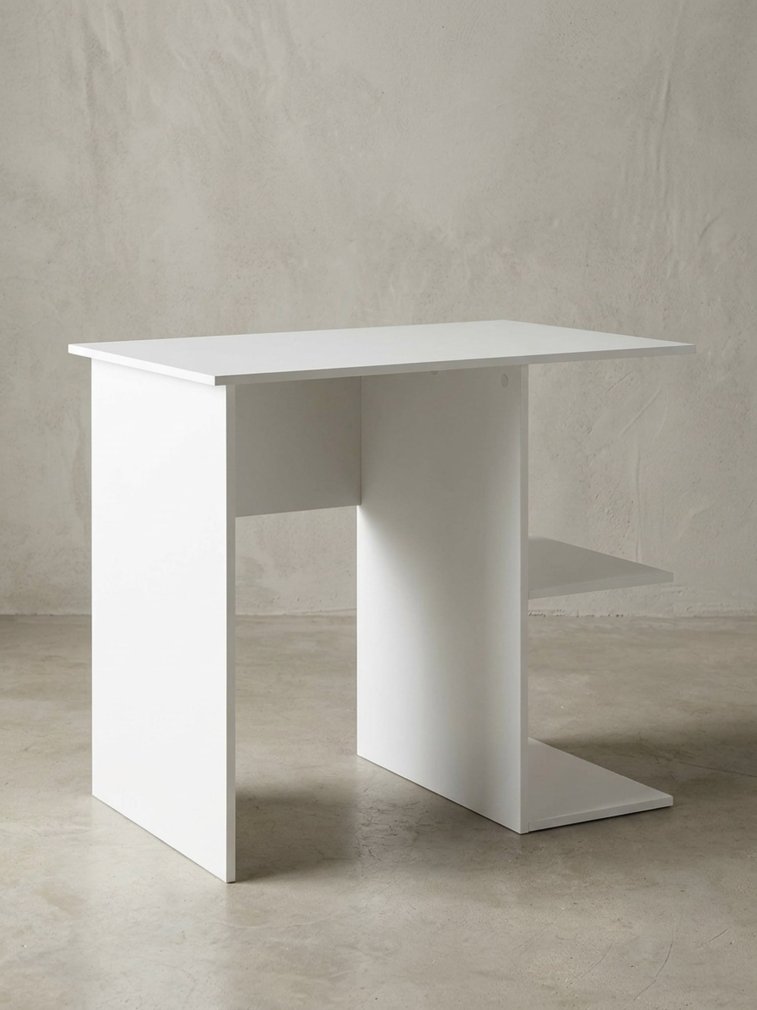 Schreibtisch &ndash; Wei&szlig;, 82x60x76 cm, kompakt, mit Ablage 