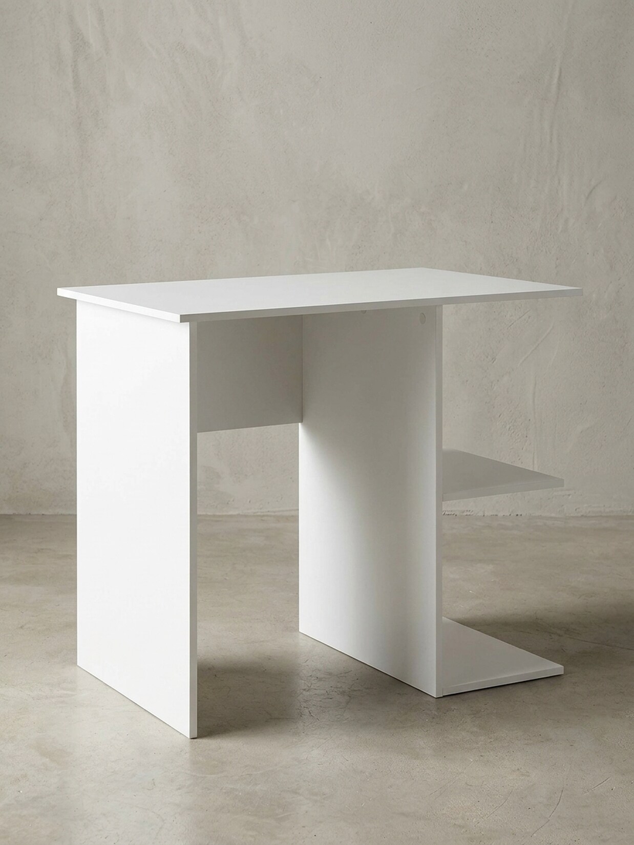 Schreibtisch – Weiß, 82x60x76 cm, kompakt, mit Ablage