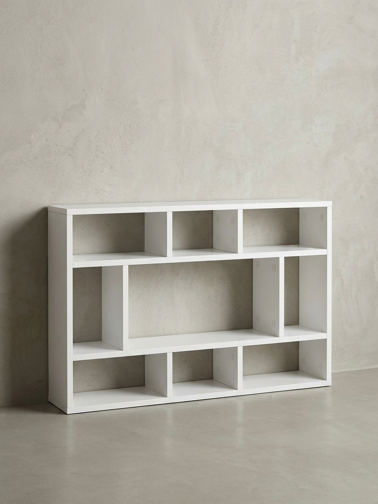 Wandregal Eiche Holz Freischwebend Modern, Weiß 75x16x51 cm
